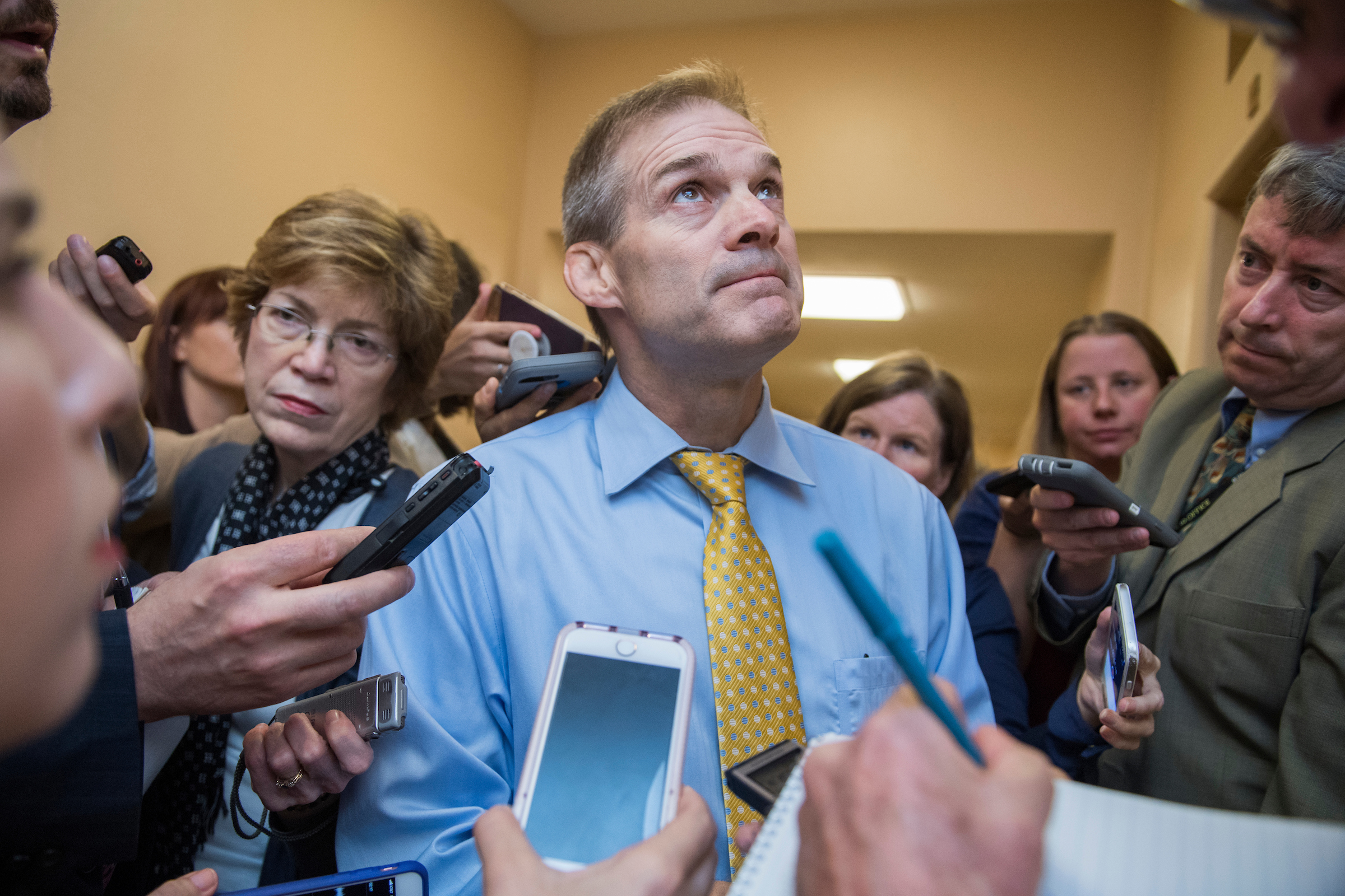 Rep. Jim Jordan, R-Ohio, met with investigators Monday as part of their probe into allegations of sexual abuse by former Ohio State University athletics department doctor Richard Strauss. (Tom Williams/CQ Roll Call)