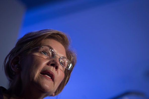 Sen. Elizabeth Warren, D-Mass., outlined a broad anti-corruption plan on Tuesday at the National Press Club. (Sarah Silbiger/CQ Roll Call file photo)