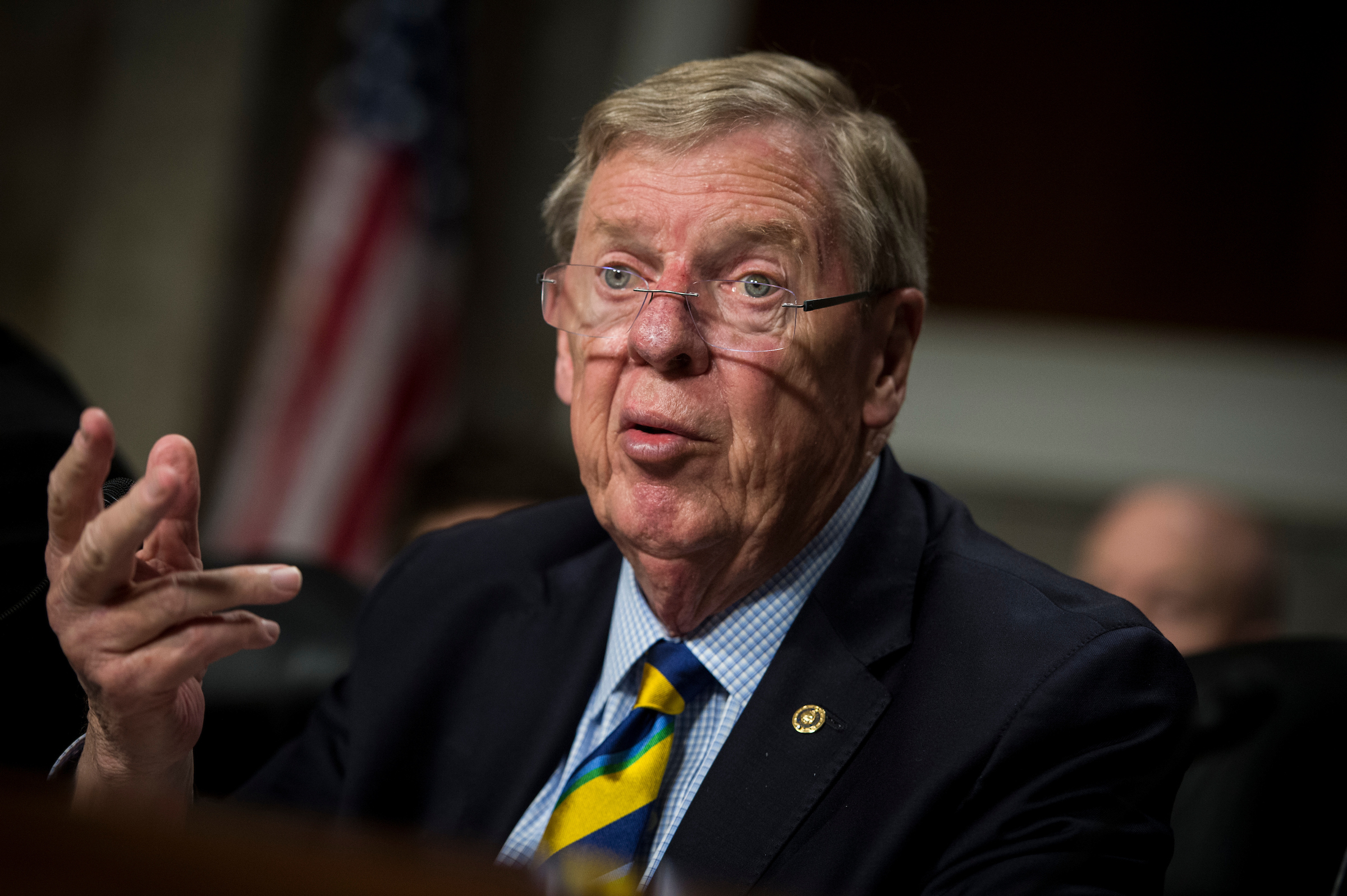 Veterans Affairs Chairman Johnny Isakson, R-Ga., speaks during a hearing of Veterans Affairs secretary nominee Robert Wilkie in front of the Senate Veterans' Affairs Committee in the Dirksen Senate Office Building Wednesday June 27, 2018. (Photo By Sarah Silbiger/CQ Roll Call)