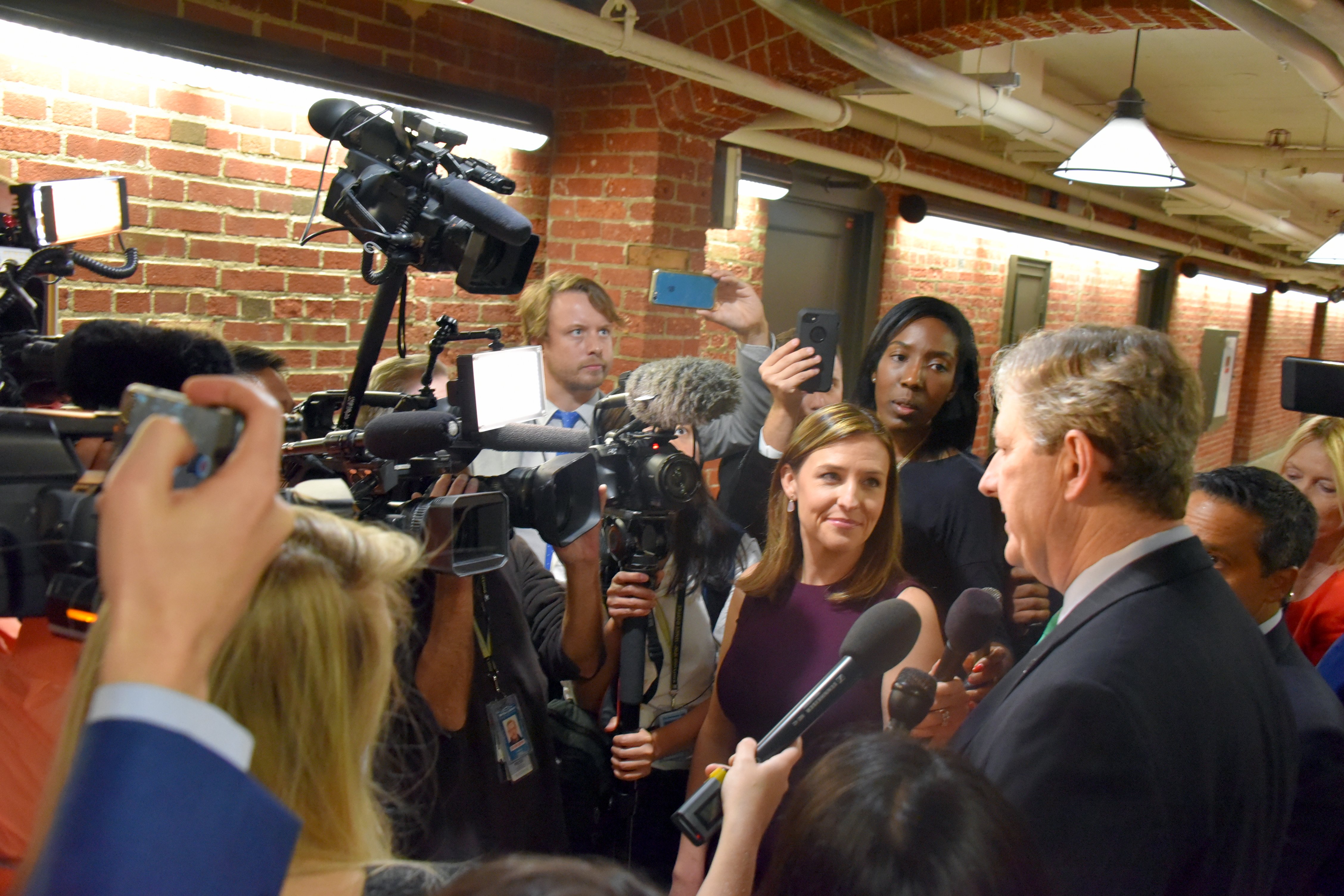 Sen. John Kennedy, R-La., talked to a scrum in the Russell Senate Office Building. (Courtesy Leahy)