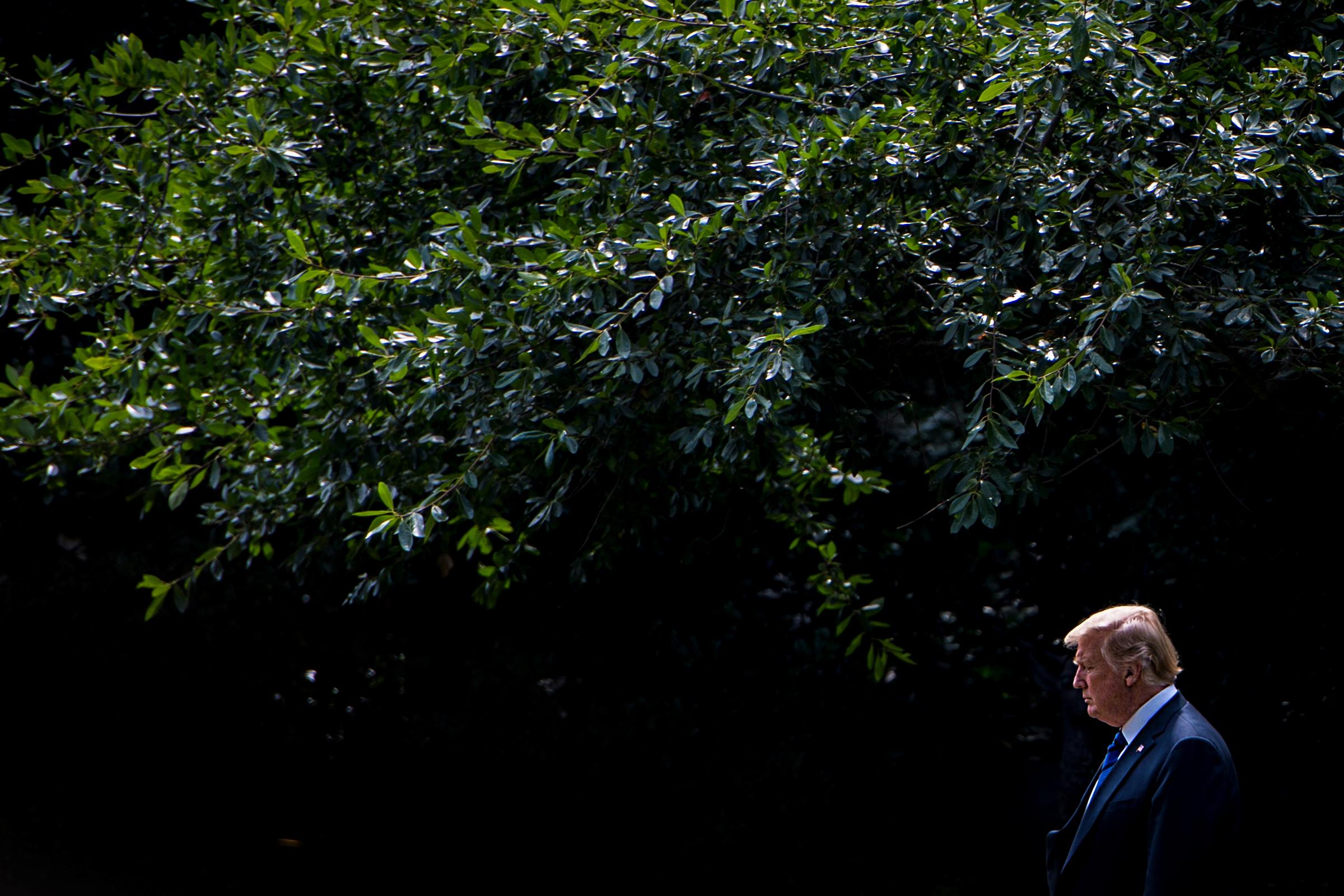 President Donald Trump walks from the West Wing to Marine One on his way to Joint Base Andrews Friday July 20, 2018. (Sarah Silbiger/CQ Roll Call file photo)