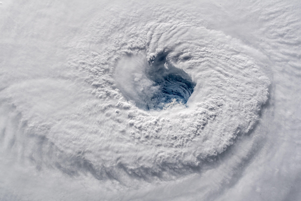 UNITED STATES - SEPTEMBER 11: A high-definition video image captured from the International Space Station shows the eye of Hurricane Florence on Tuesday, Sept. 11, 2018. Image Credit: ESA/NASA/Alexander Gerst