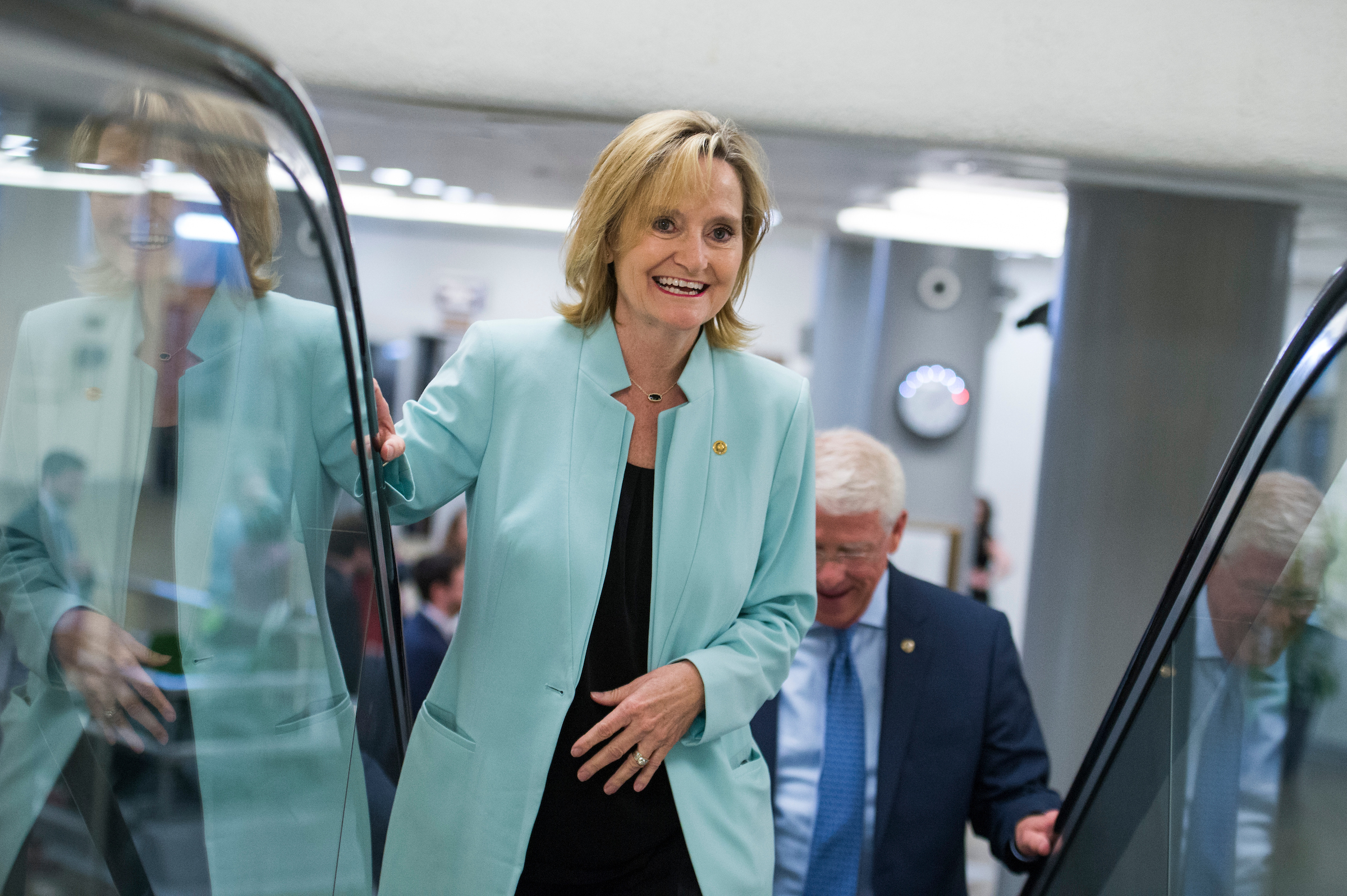 The race for Sen. Cindy Hyde-Smith’s Mississippi seat lists among the complicating factors that might impede calling control of the Senate on Nov. 6, Gonzales writes. (Tom Williams/CQ Roll Call)