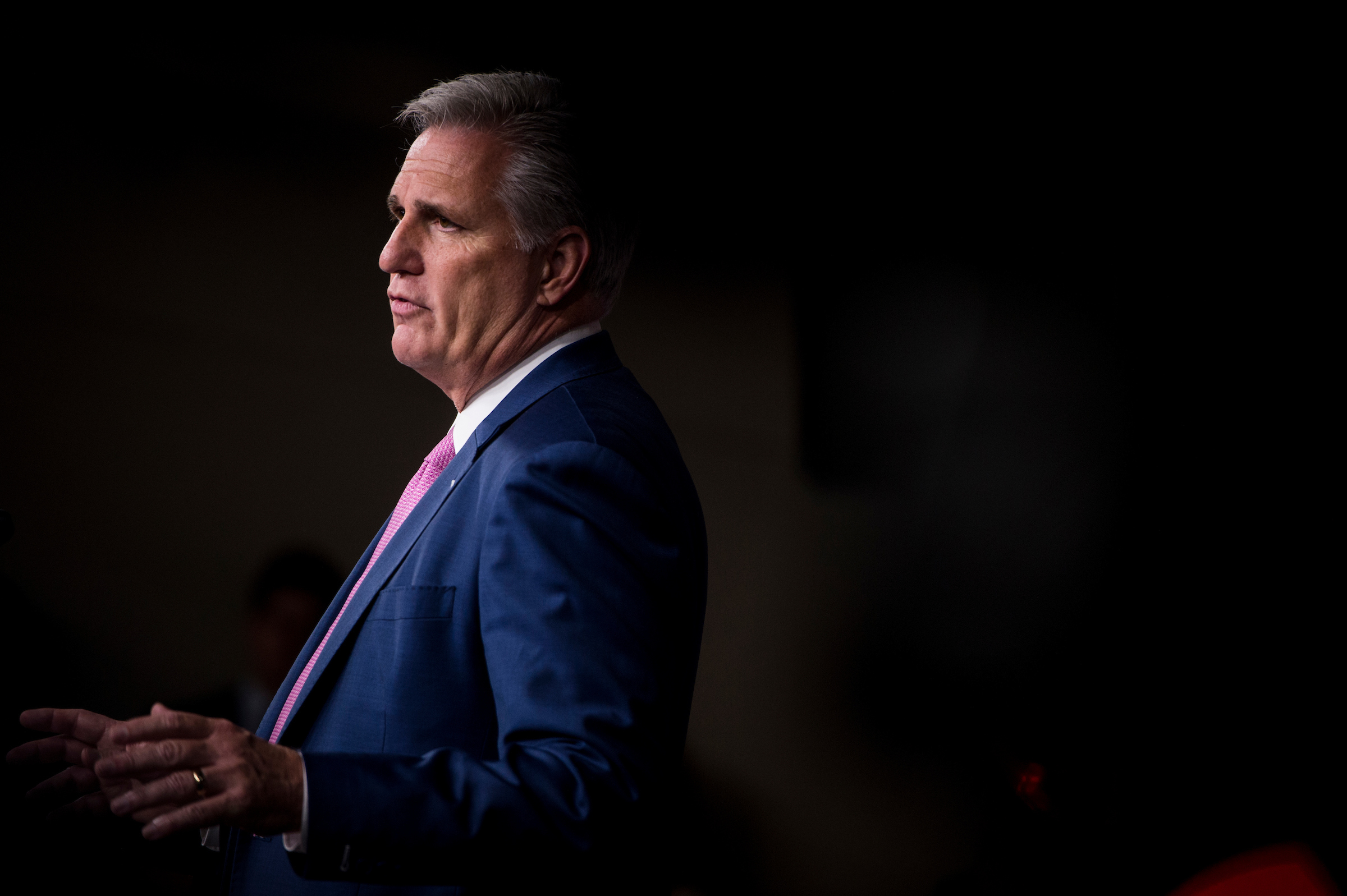 A large rock was thrown though the window of House Majority Leader Rep. Kevin McCarthy’s office in Bakersfield, California, on Monday. (Sarah Silbiger/CQ Roll Call file photo)