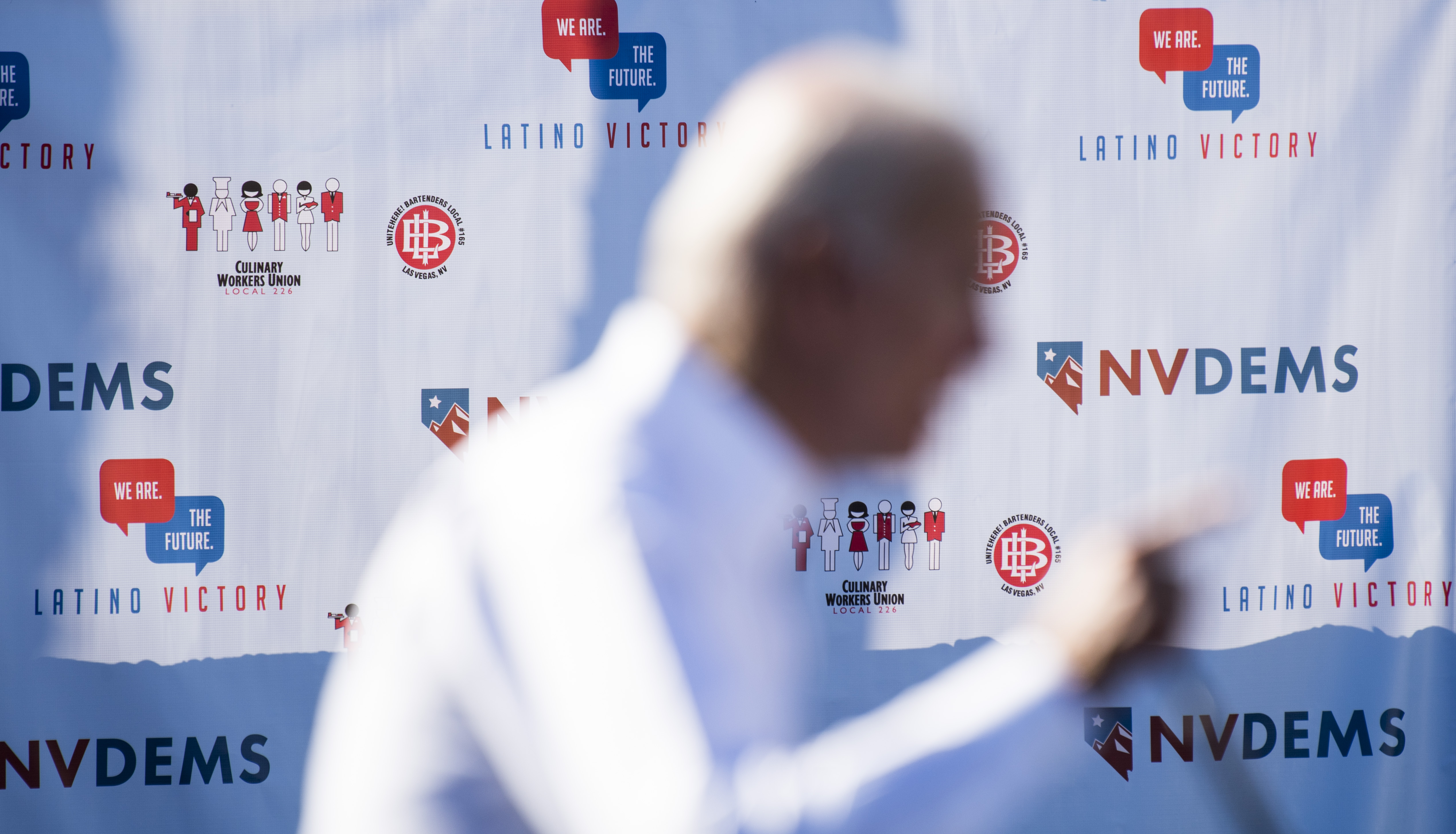 Former Vice President Joe Biden speaks at the Nevada Democrats' early vote rally at the Culinary Workers Union Local 226 in Las Vegas on Saturday, Oct. 20, 2018, the first day of early voting in Nevada. (Photo by Bill Clark/CQ Roll Call)