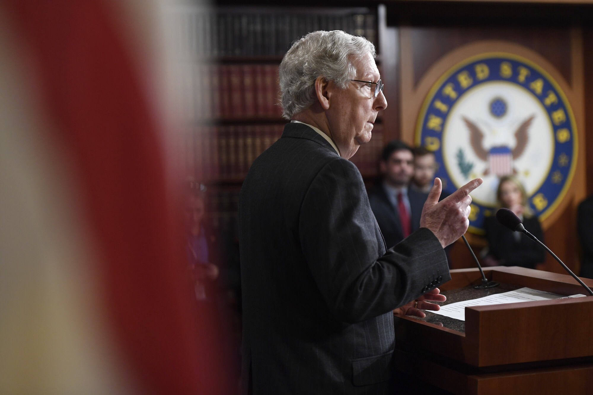 Senate Majority Leader Mitch McConnell, R-Ky., is talking about working with House Minority Leader Nancy Pelosi, D-Calif., after Democrats flipped the House Tuesday night. (Bill Clark/CQ Roll Call)