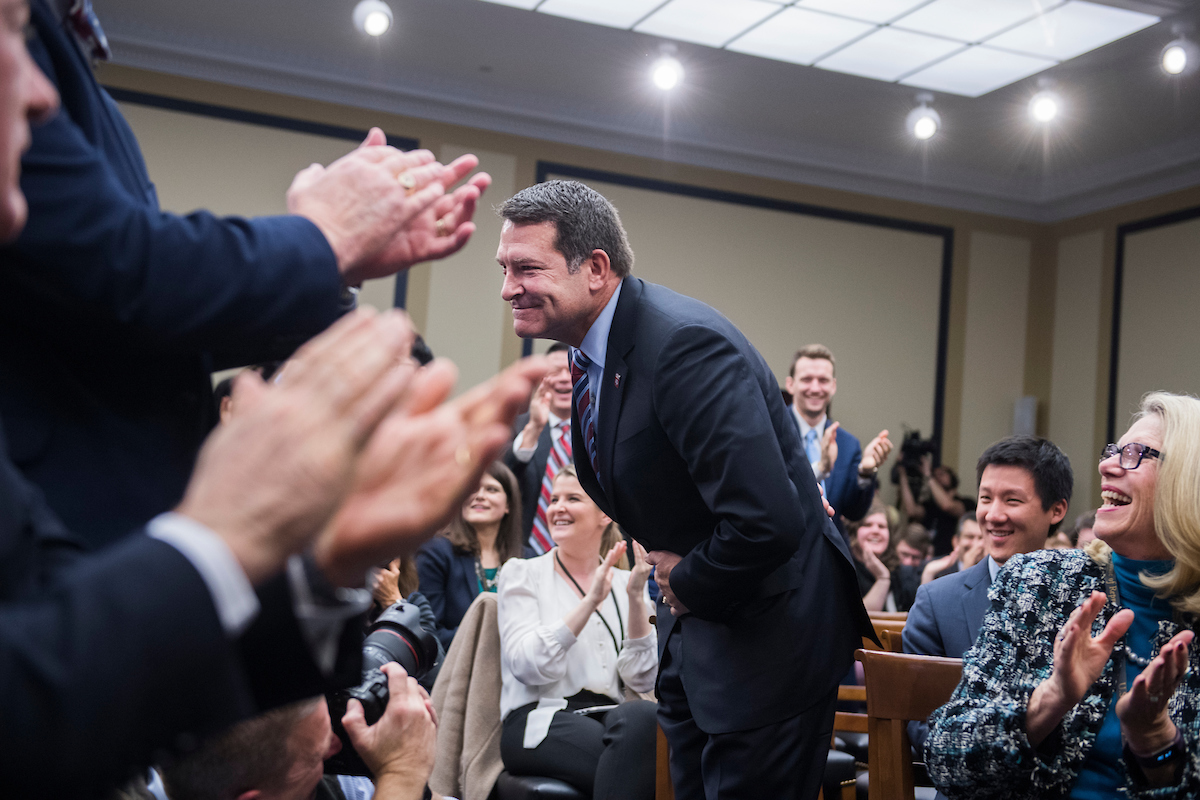 Rep.-elect Mark Green, R-Tenn., drew number 85, the last pick for office space. (Photo By Tom Williams/CQ Roll Call)