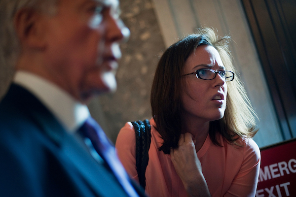 Antonia Ferrier, seen in 2012 with Sen. Orrin G. Hatch, her former boss on the Finance Committee. (Tom Williams/CQ Roll Call)