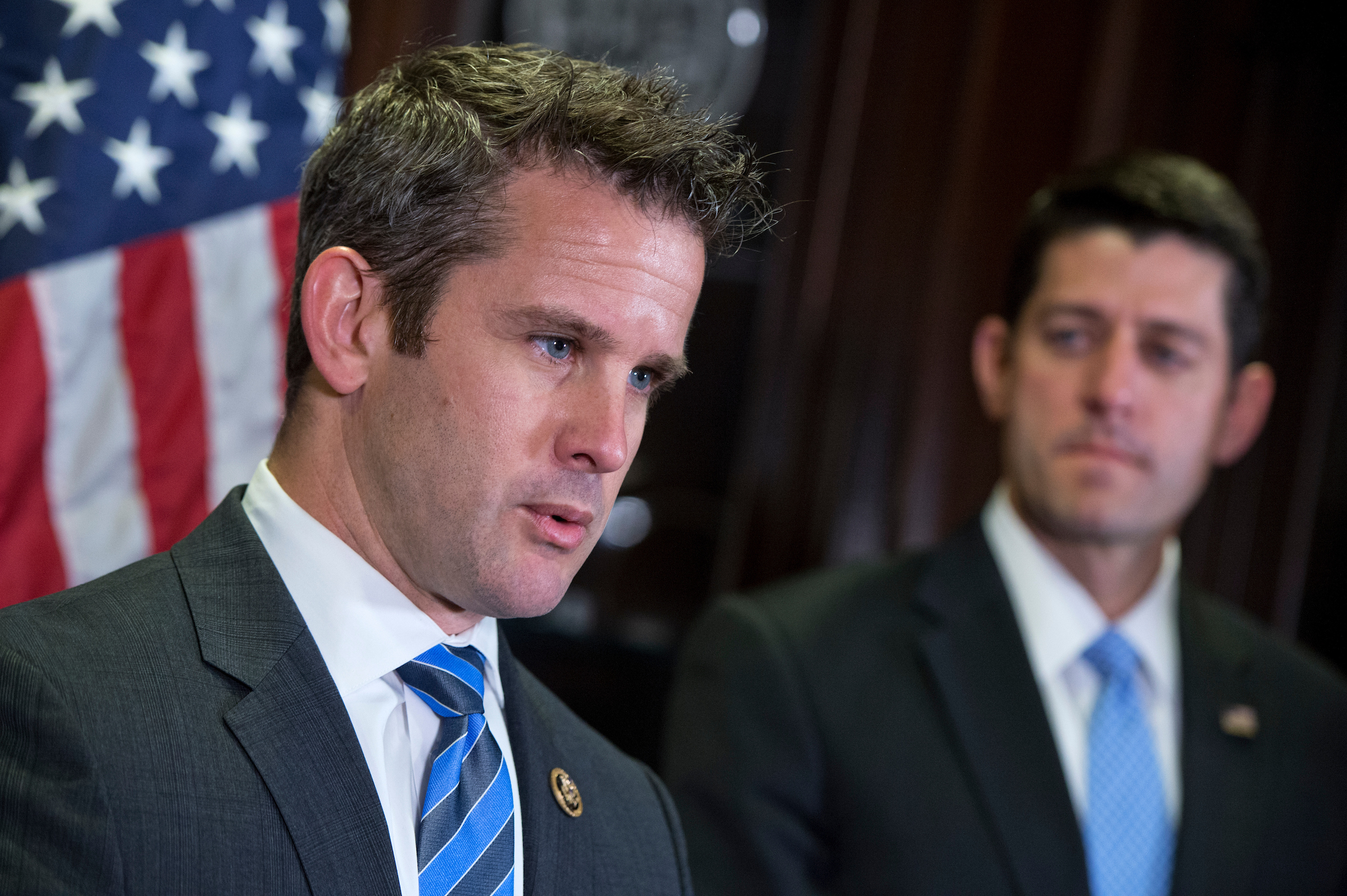 A court memo shows former British intelligence agent Christopher Steele gave his report on then-presidential candidate Donald Trump’s connections to Russia to Republican Rep. Adam Kinzinger, left, and an aide to House Speaker Paul D. Ryan . (Tom Williams/CQ Roll Call file photo)