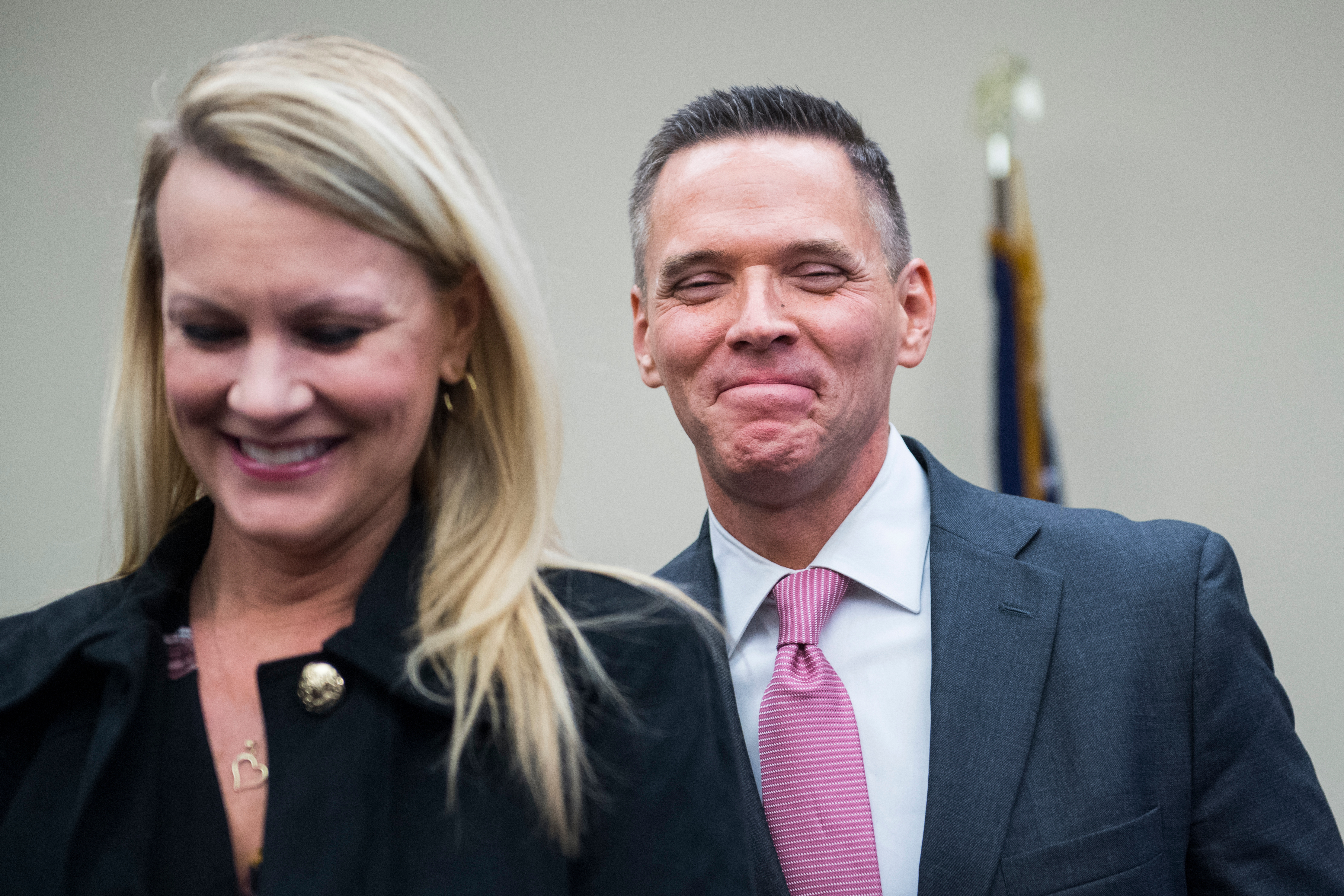 Florida Republican Rep.-elect Ross Spano  and his wife Amie are seen after the drawing for House offices last month. (Tom Williams/CQ Roll Call)