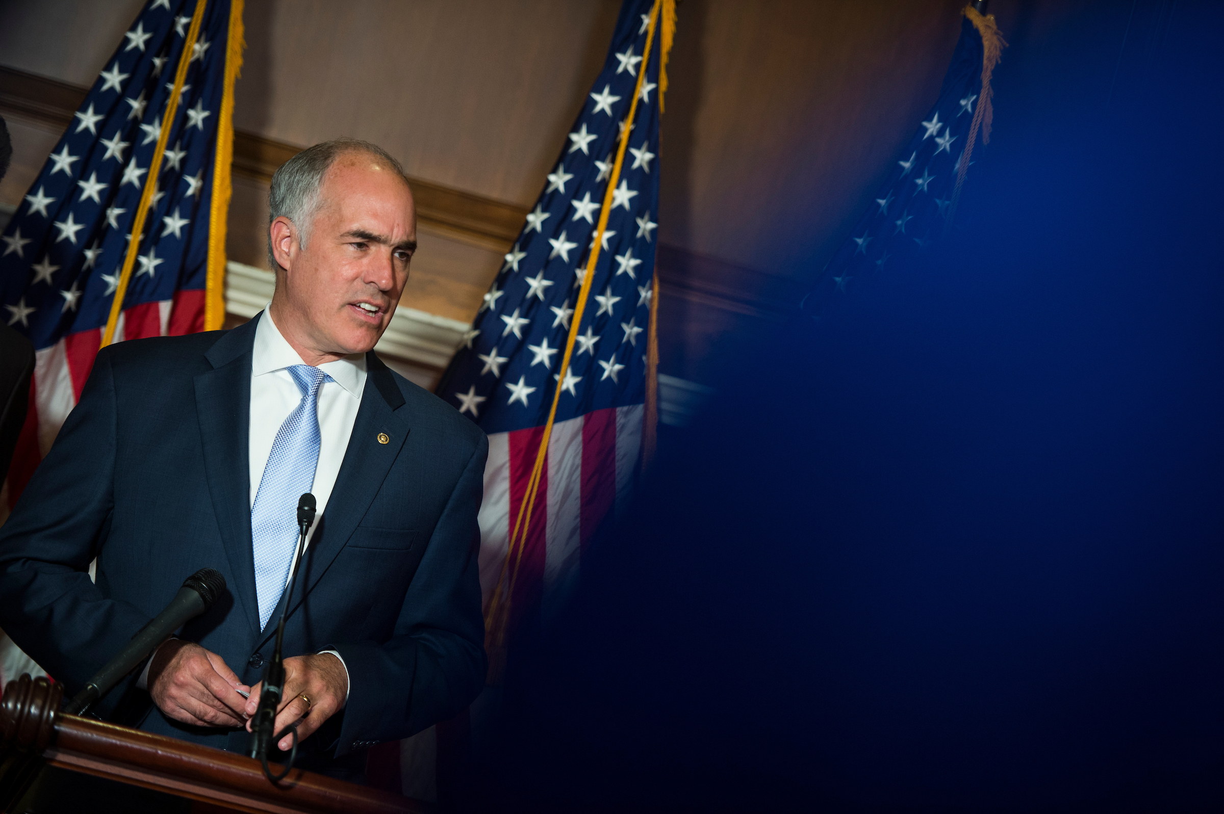 Pennsylvania Sen. Bob Casey thinks other Democrats have moved too far to the left on border security. (Sarah Silbiger/CQ Roll Call file photo)