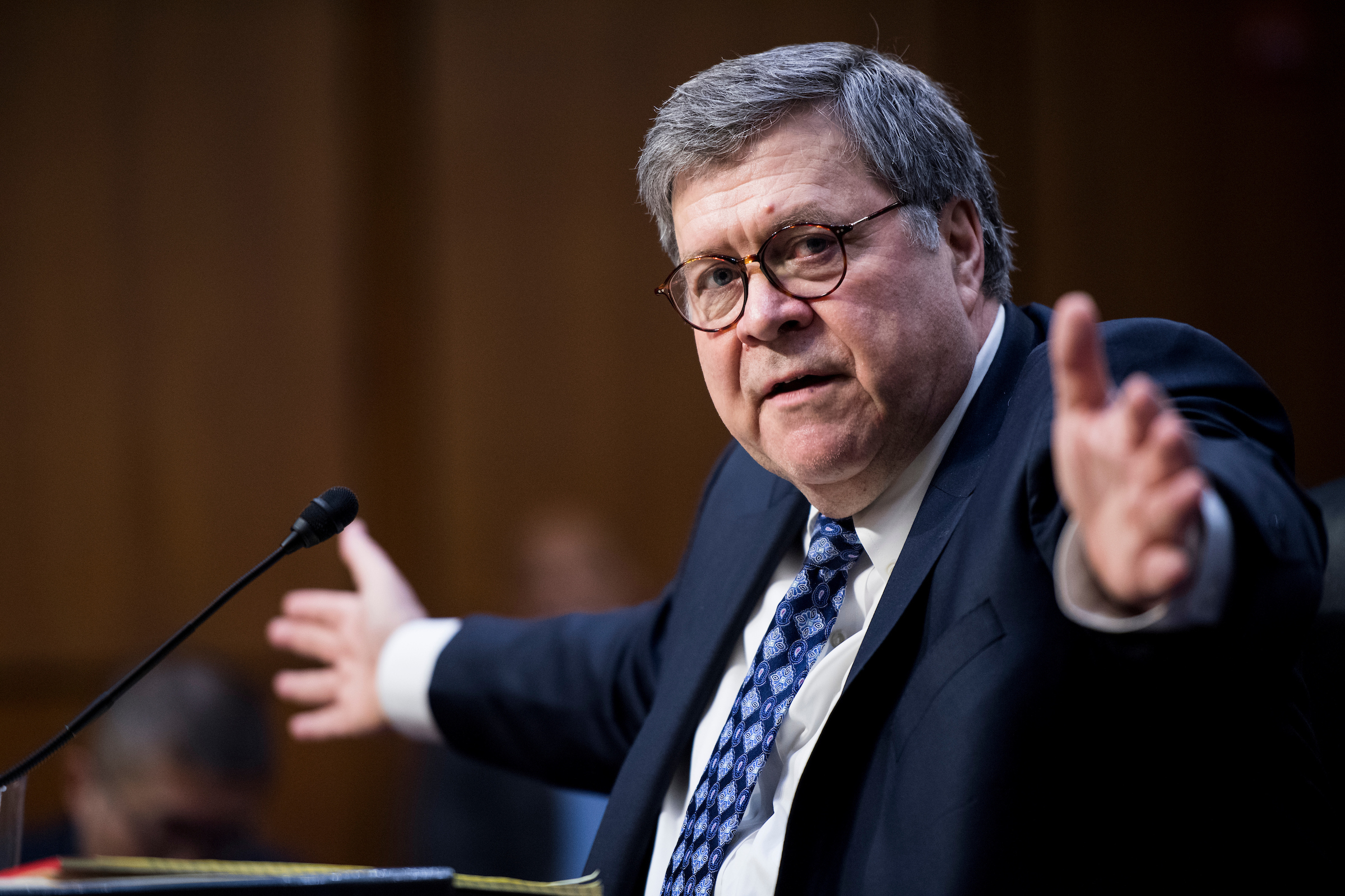 William P. Barr, nominee to be attorney general, speaks during his confirmation hearing in the Senate Judiciary Committee on Jan. 15. (Bill Clark/CQ Roll Call file photo)