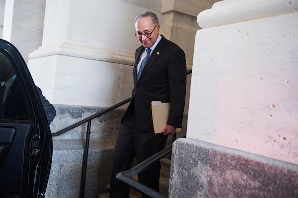 Senate Minority Leader Charles E. Schumer plans to force votes to stop Treasury from easing sanctions again Russian companies. (Tom Williams/CQ Roll Call file photo)