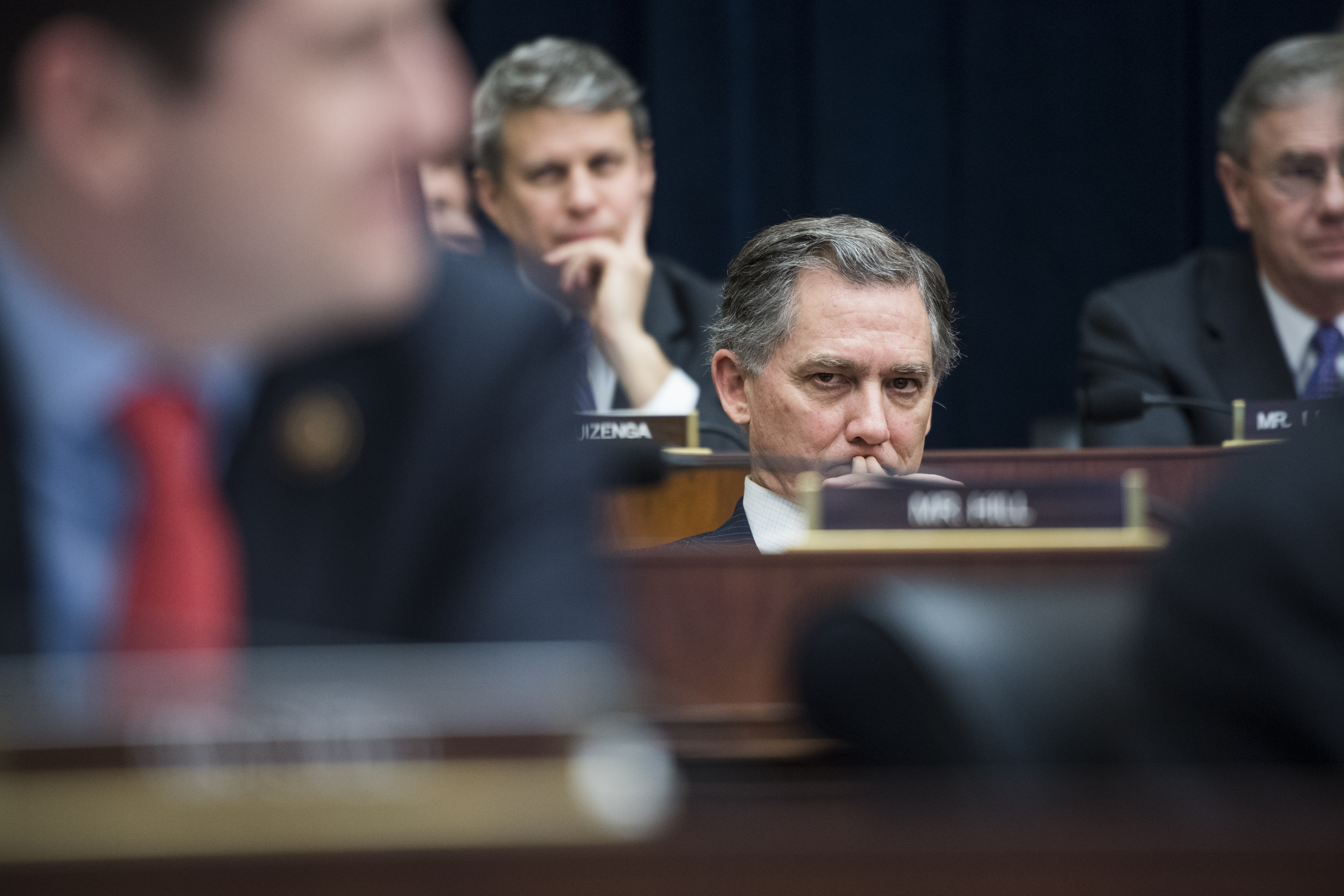 UNITED STATES - JANUARY 30: Rep. French Hill, R-Ark., attends a House Financial Services Committee organizational meeting in Rayburn Building on Wednesday, January 30, 2019. (Photo By Tom Williams/CQ Roll Call)