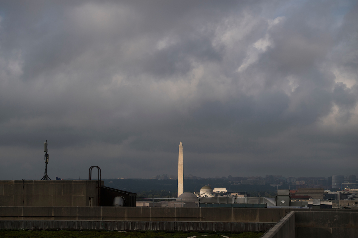 There’s not a breezy hangout spot coming to the roof of the Hart Building. (Photo By Tom Williams/CQ Roll Call)