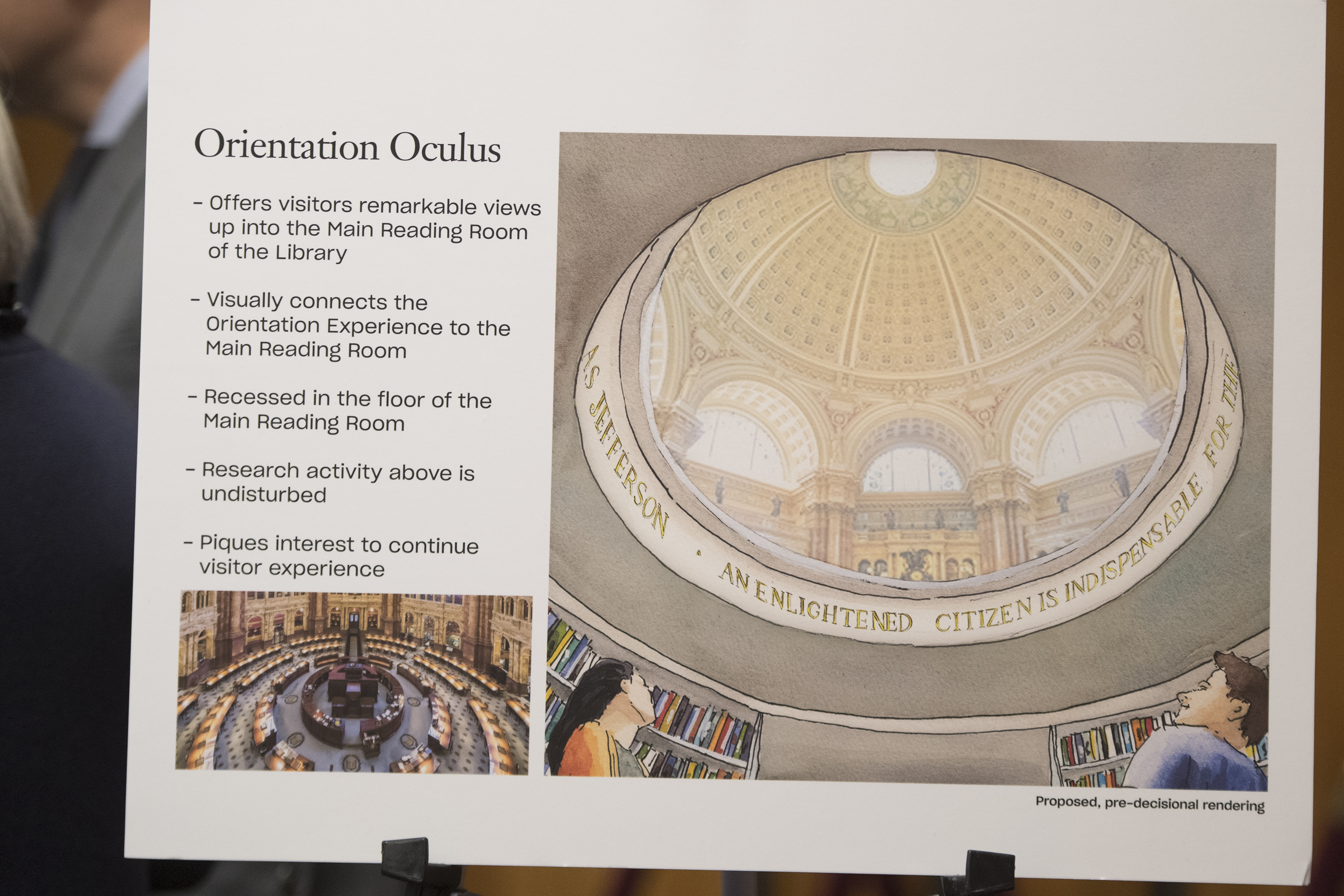 A rendering of the oculus proposed looking into the Library of Congress' main reading room. (Tom Williams / CQ Roll Call)