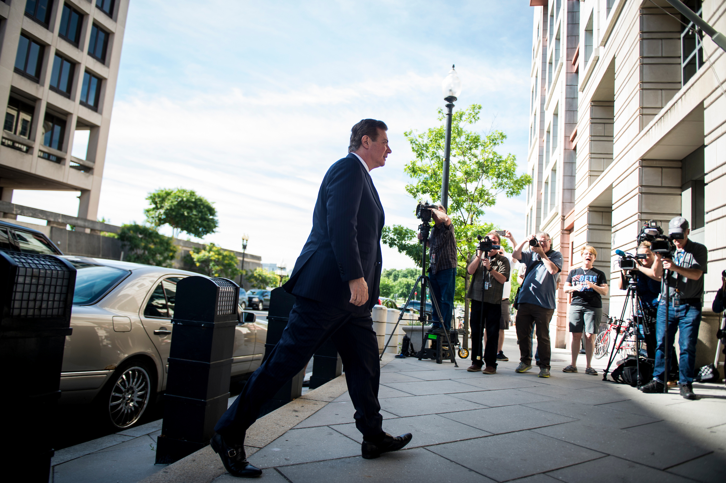 President Donald Trump’s ex-campaign chief Paul Manafort arrives to the E. Barrett Prettyman United States Courthouse in Washington, D.C., to appear in U.S. District Court for a hearing on whether his bail should be revoked Friday, June 14, 2018. (Sarah Silbiger/CQ Roll Call file photo)