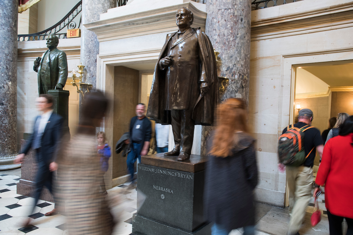 A statue of William Jennings Bryan is on display in Statuary Hall. (Tom Williams/CQ Roll Call)