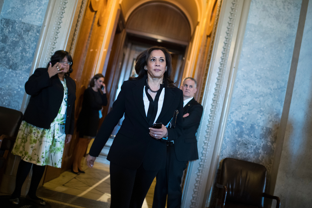 Sen. Kamala Harris, D-Calif., has a new campaign proposal that would boost teacher pay. (Tom Williams/CQ Roll Call file photo)