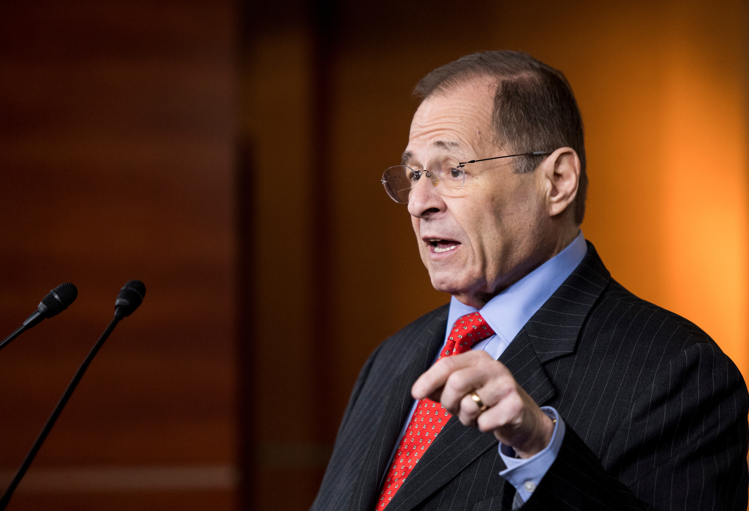 Jerrold Nadler, D-N.Y., holds a press conference with House Judiciary Committee Democrats to announce new legislation to protect Special Counsel Robert Mueller's investigation on April 12, 2018. (Bill Clark/CQ Roll Call file photo)