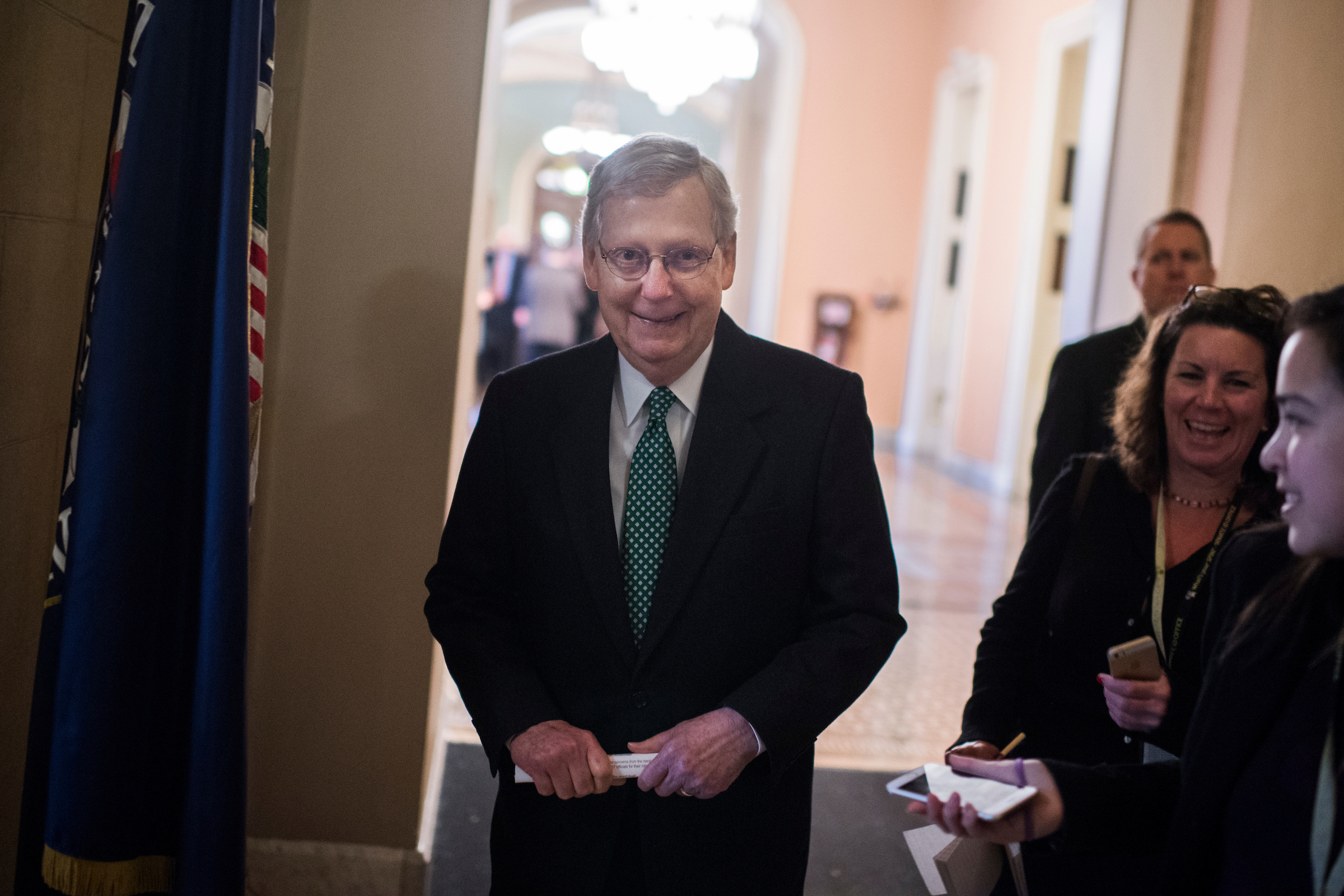 Senate Majority Leader Mitch McConnell, R-Ky., is seen after a news conference discussing a tentative bipartisan agreement on government spending and border security on Tuesday, Feb. 12, 2019. (Tom Williams/CQ Roll Call file photo)