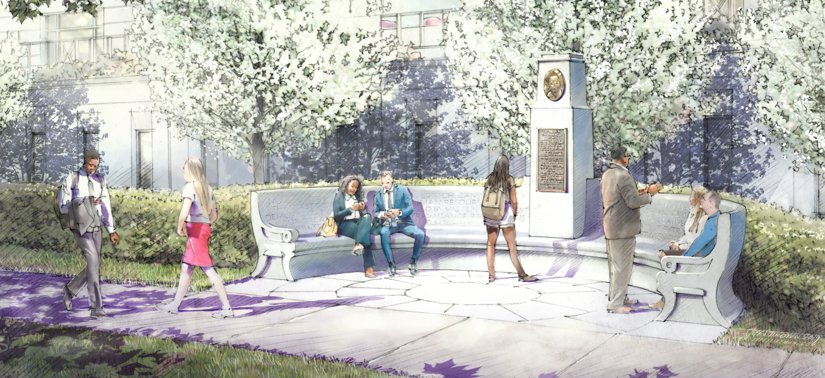 An artist's rendering of the incoming monument for Del. Norton.