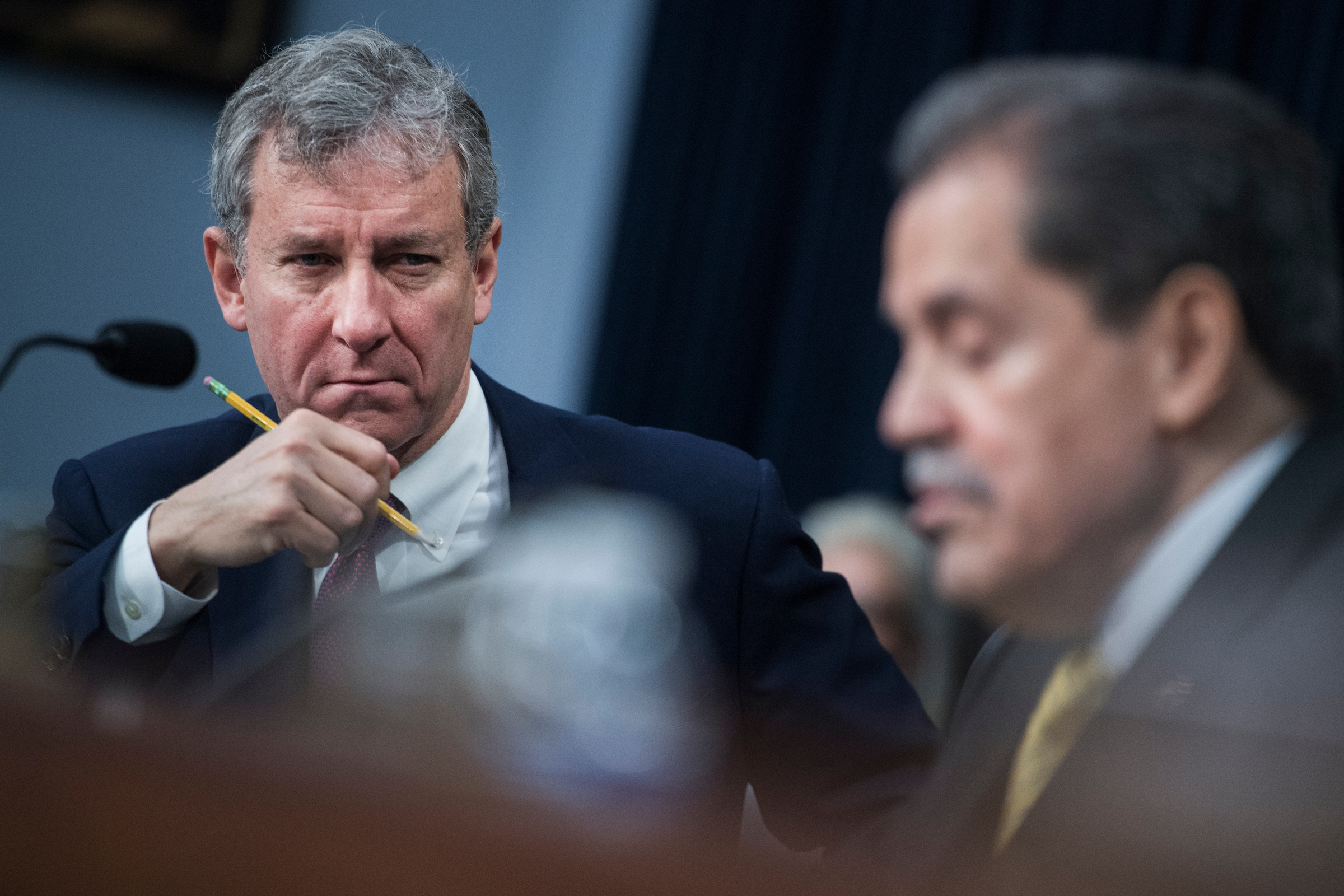 Rep. Matt Cartwright, D-Pa., left, and Chairman Jose Serrano, D-N.Y., conduct a subcommittee hearing in the Rayburn Building on Thursday. (Tom Williams/CQ Roll Call)