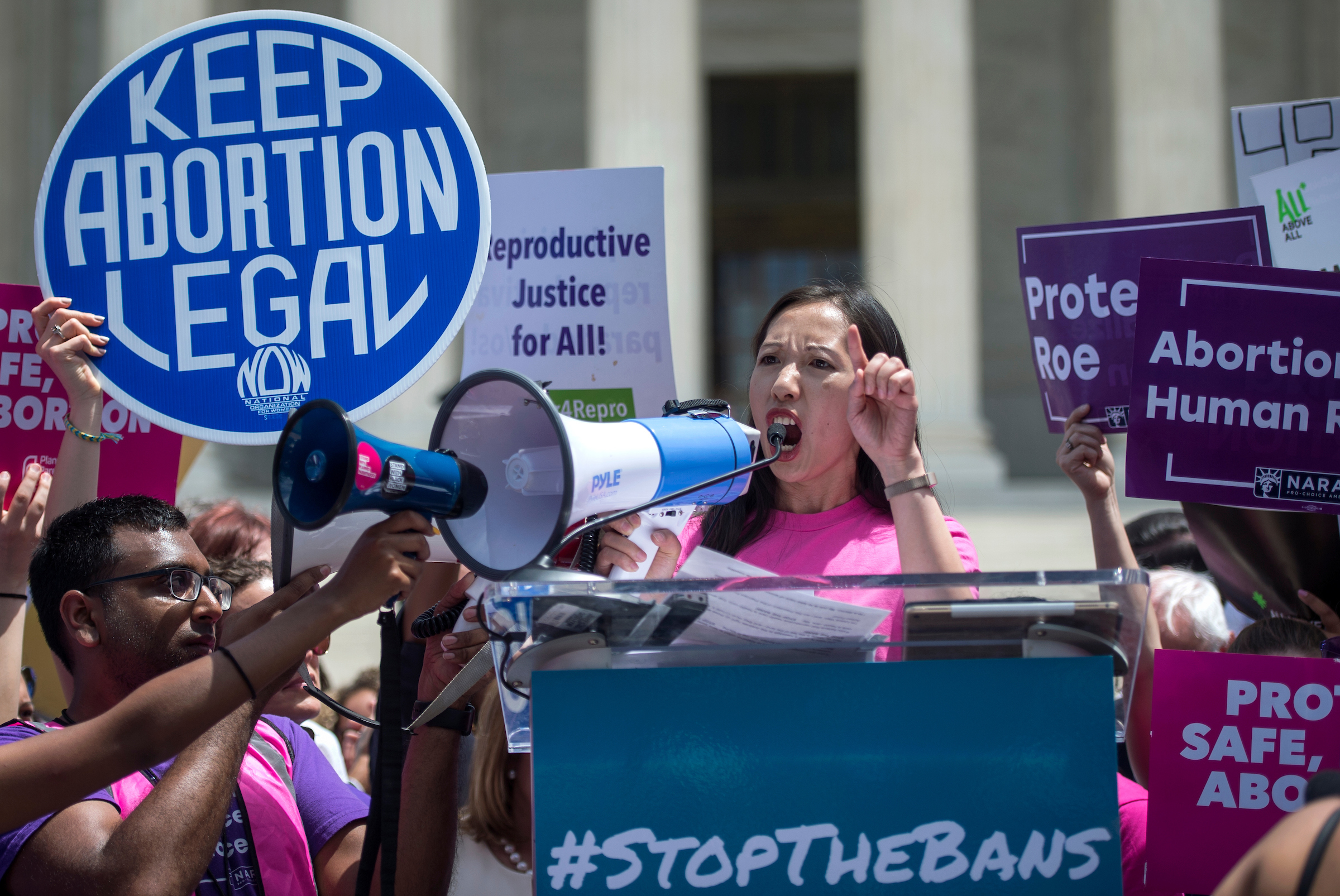 Dr. Leana Wen, president of Planned Parenthood, speaks at an abortion-rights rally at Supreme Court in Washington to protest new state bans on abortion services on May 21, 2019. On Tuesday several abortion-rights and LGBT advocacy groups announced they would file a challenge a Trump Administration rule that may affect access to abortion and contraception. (Caroline Brehman/CQ Roll Call file photo)