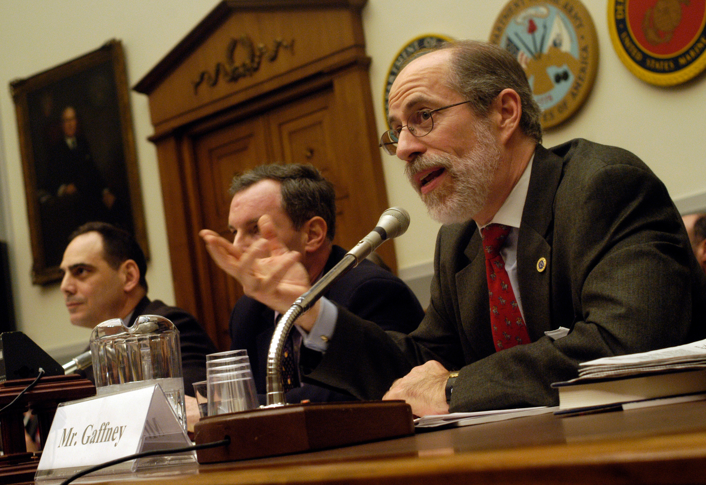 Frank Gaffney, president, Center for Security Policy, identified by CAIR as an anti-Muslim hate group, testifies at a House Armed Services Committee hearing in 2006. (Chris Maddaloni/CQ Roll Call file photo)