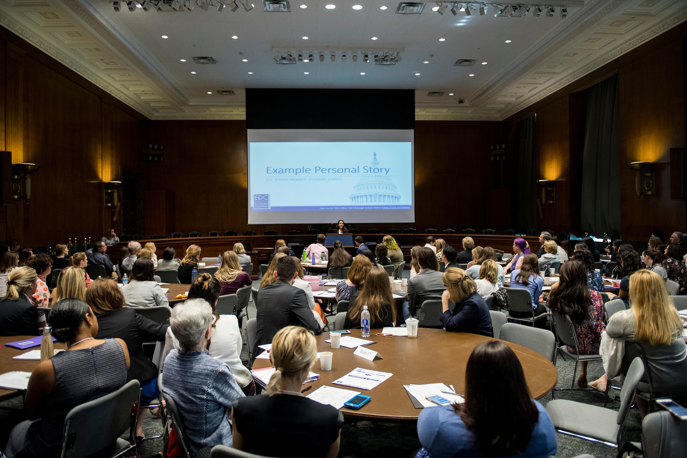 Kandel leads an advocacy training session Tuesday. She’s no stranger to long days on the Hill. (Photo By Bill Clark/CQ Roll Call)