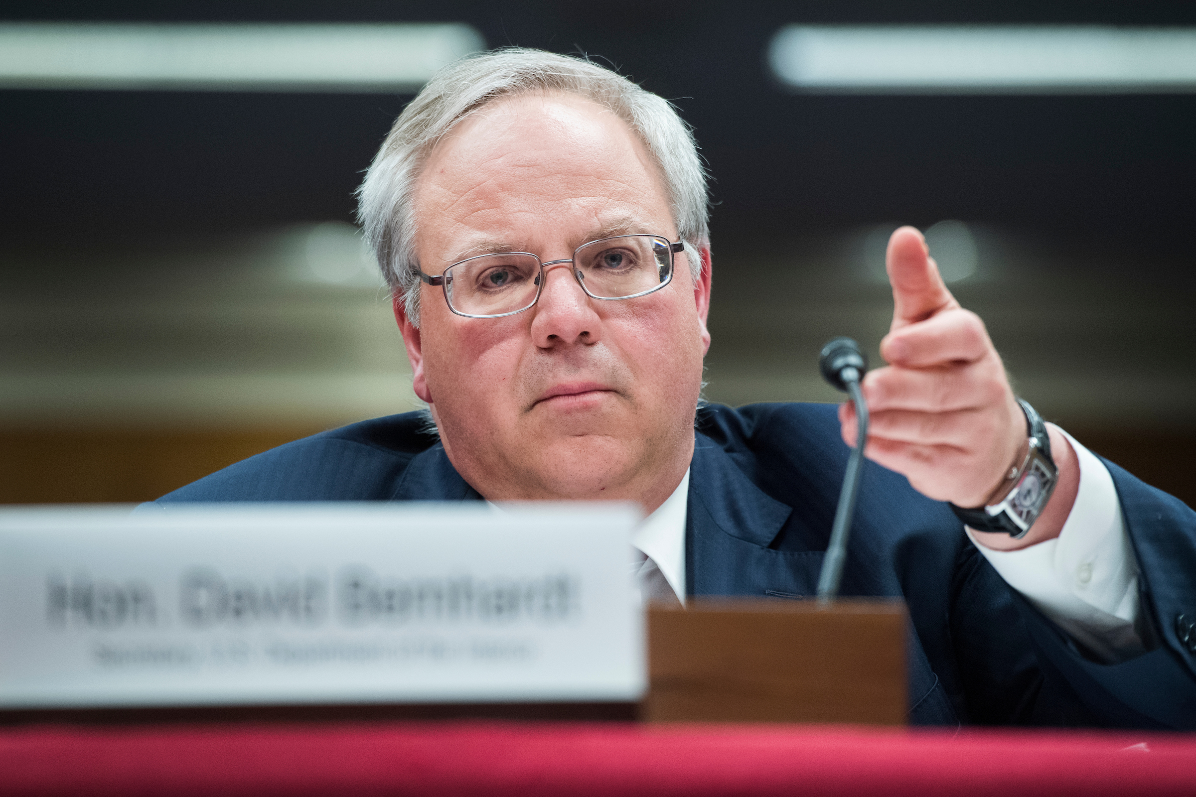 David Bernhardt testifies at a Senate appropriations hearing in May 2019, while serving as Interior secretary. 