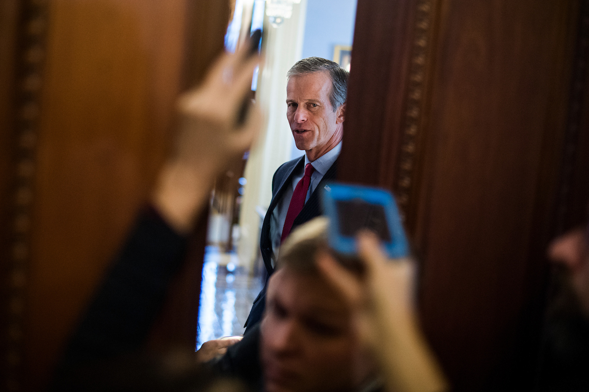 Senate Majority Whip John Thune, R-S.D., sponsored the bill to tackle illegal robocalls. (Tom Williams/CQ Roll Call)