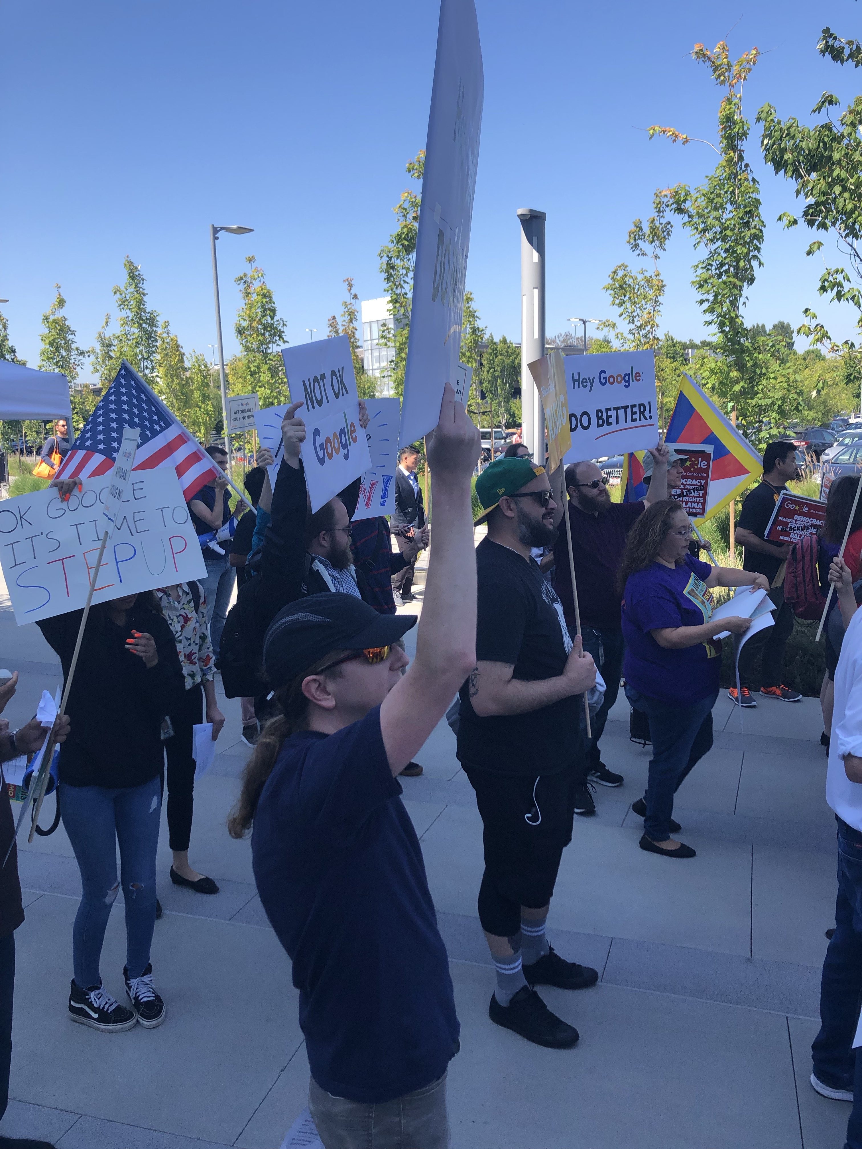 Silicon Valley Rising organized protests at Google's annual shareholder meeting. (Laura Weiss/CQ Roll Call)