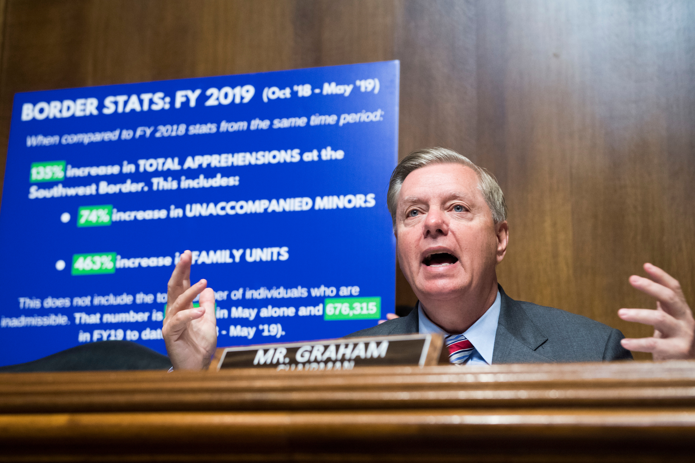 Senate Judiciary Chairman Lindsey Graham, R-S.C., is among the senators hoping for a deal on a supplemental border operations package this week. (Tom Williams/CQ Roll Call)