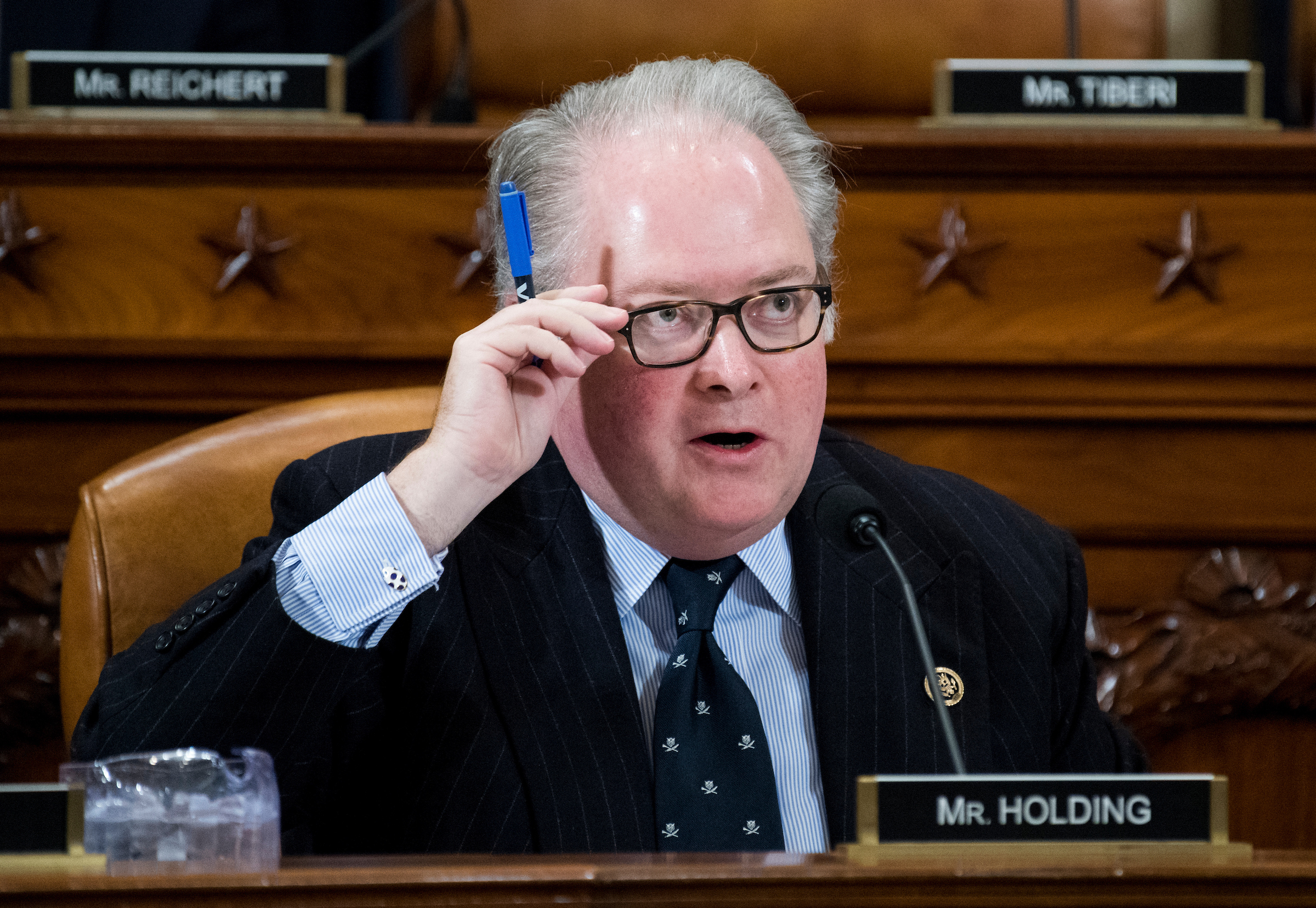 Rep. George Holding, R-N.C., received a letter this week from Education Secretary Betsy DeVos saying the department will "examine" alleged anti-semitic rhetoric at a federally subsidized Middle East studies event at the University of North Carolina's Chapel Hill campus. (Bill Clark/CQ Roll Call file photo)