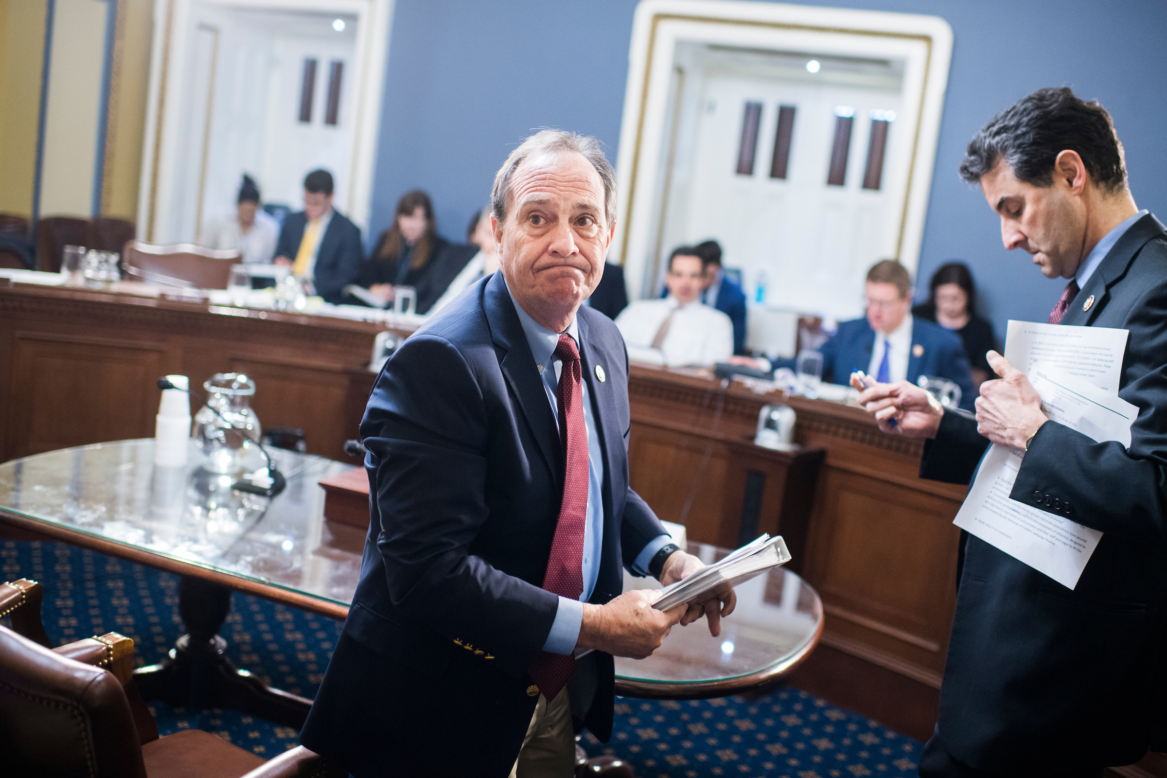 Colorado Reps. Ed Perlmutter, center, pushed Speaker Nancy Pelosi to back term limits for senior Democratic leaders. For now, he’s dropping the proposal. (Tom Williams/CQ Roll Call file photo)