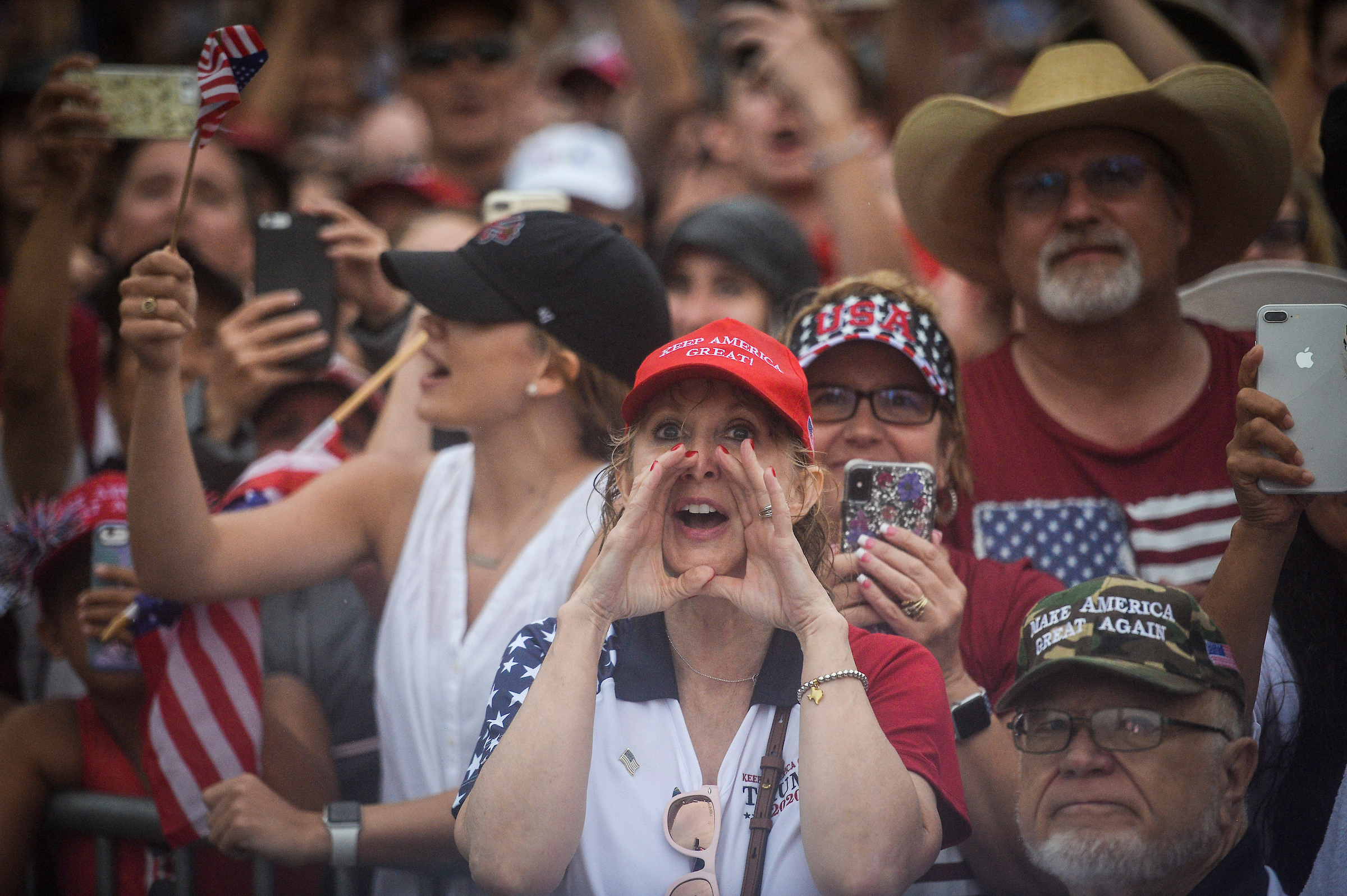 People watch President Donald Trump's 'Salute to America' Independence Day celebration in front of the Lincoln Memorial. (Caroline Brehman/CQ Roll Call)