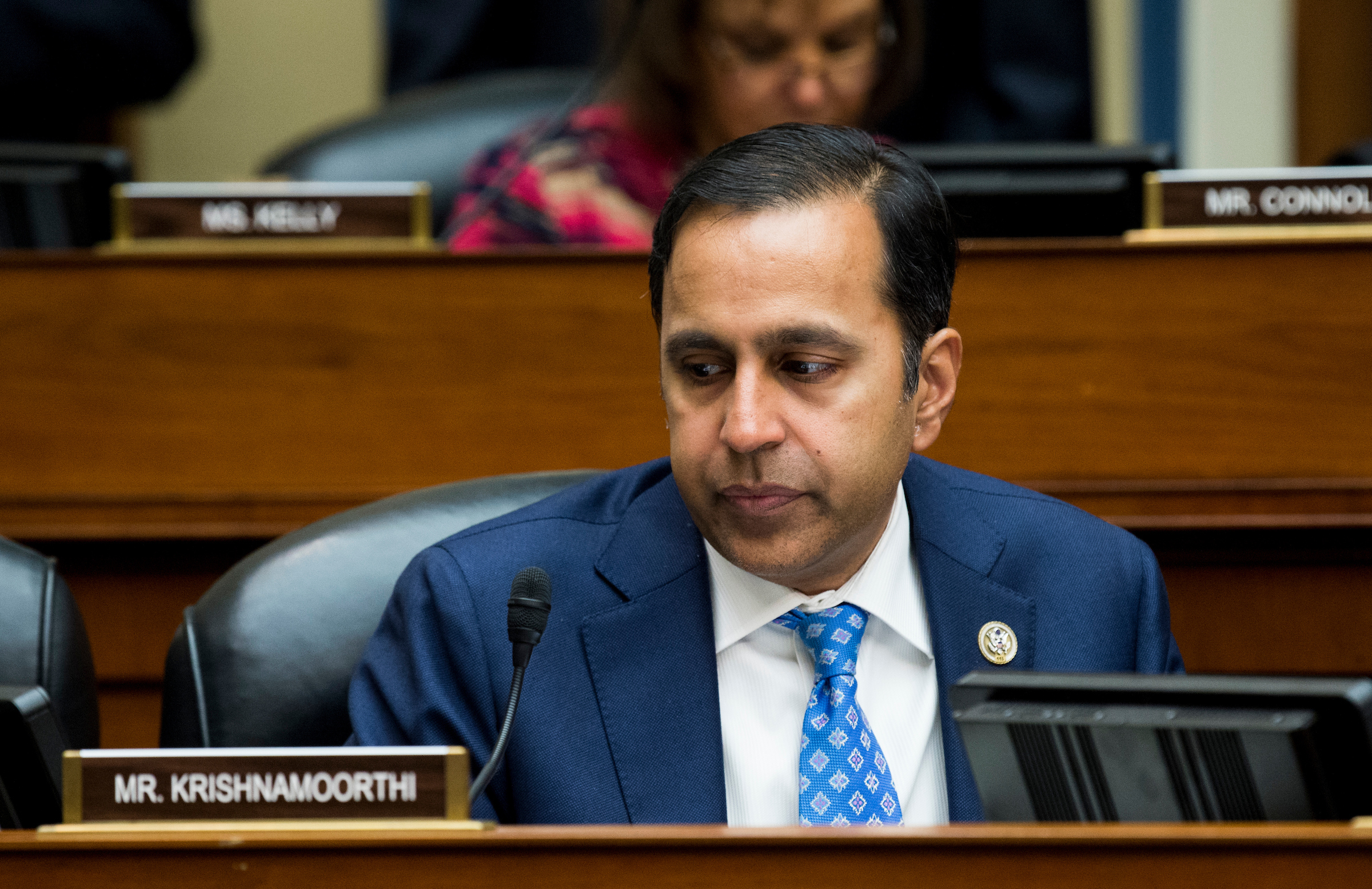 Rep. Raja Krishnamoorthi, D-Ill., at the House Oversight and Government Reform Committee meeting to organize for the 115th Congress on Tuesday, Jan. 24, 2017. (Bill Clark/CQ Roll Call)