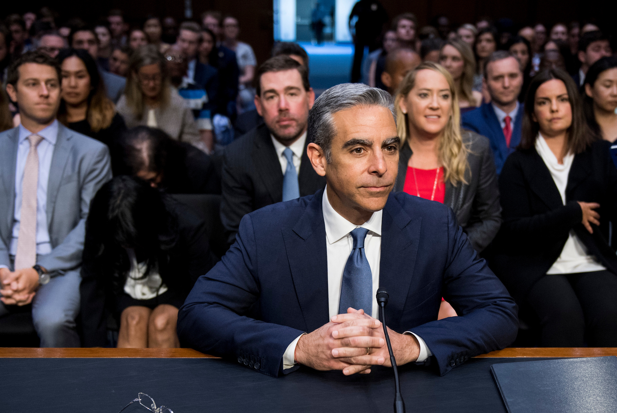 David Marcus, head of Facebook's Calibra digital wallet service, testifies during the Senate Banking, Housing and Urban Affairs Committee hearing on "Examining Facebook's Proposed Digital Currency and Data Privacy Considerations" on Tuesday, July 16, 2019. (Bill Clark/CQ Roll Call)