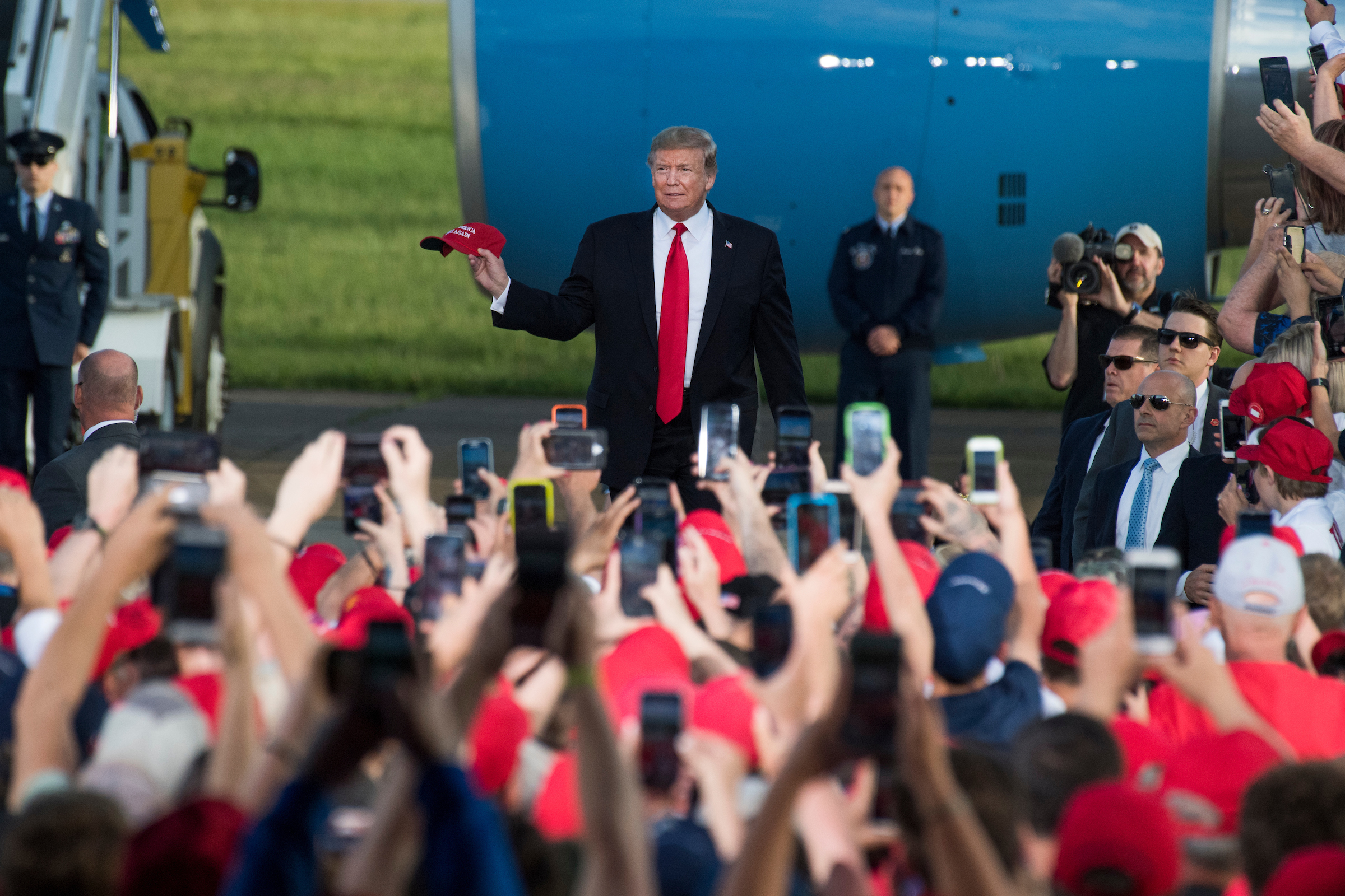 President Donald Trump arrives for a rally in Montoursville, Pa., on May 20, 2019. Trump on Wednesday outlined an agenda to improve preventive treatment of kidney disease. (Tom Williams/CQ Roll Call file photo)