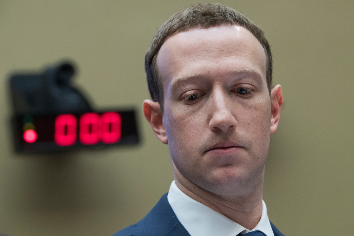 Facebook CEO Mark Zuckerberg testifies before the House Energy and Commerce Committee in 2018. Facebook spent a record amount on lobbying this year. (Tom Williams/CQ Roll Call file photo)