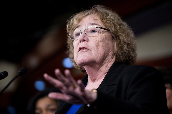 Rep. Zoe Lofgren has legislation that looks to close campaign finance loopholes. But she is not looking to specify that the measure define a “thing of value” more narrowly in light of the impeachment inquiry. (Bill Clark/CQ Roll Call file photo)