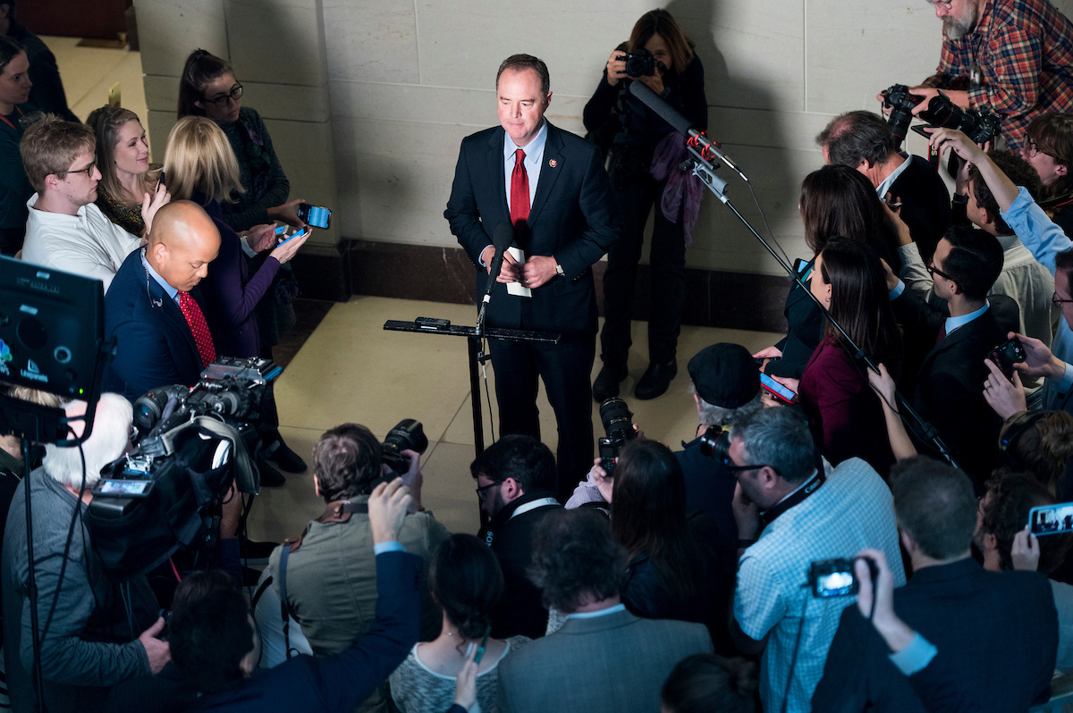 House Intelligence Chairman Adam B. Schiff, D-Calif., speaks to reporters in the Capitol last month. (Bill Clark/CQ Roll Call file photo)