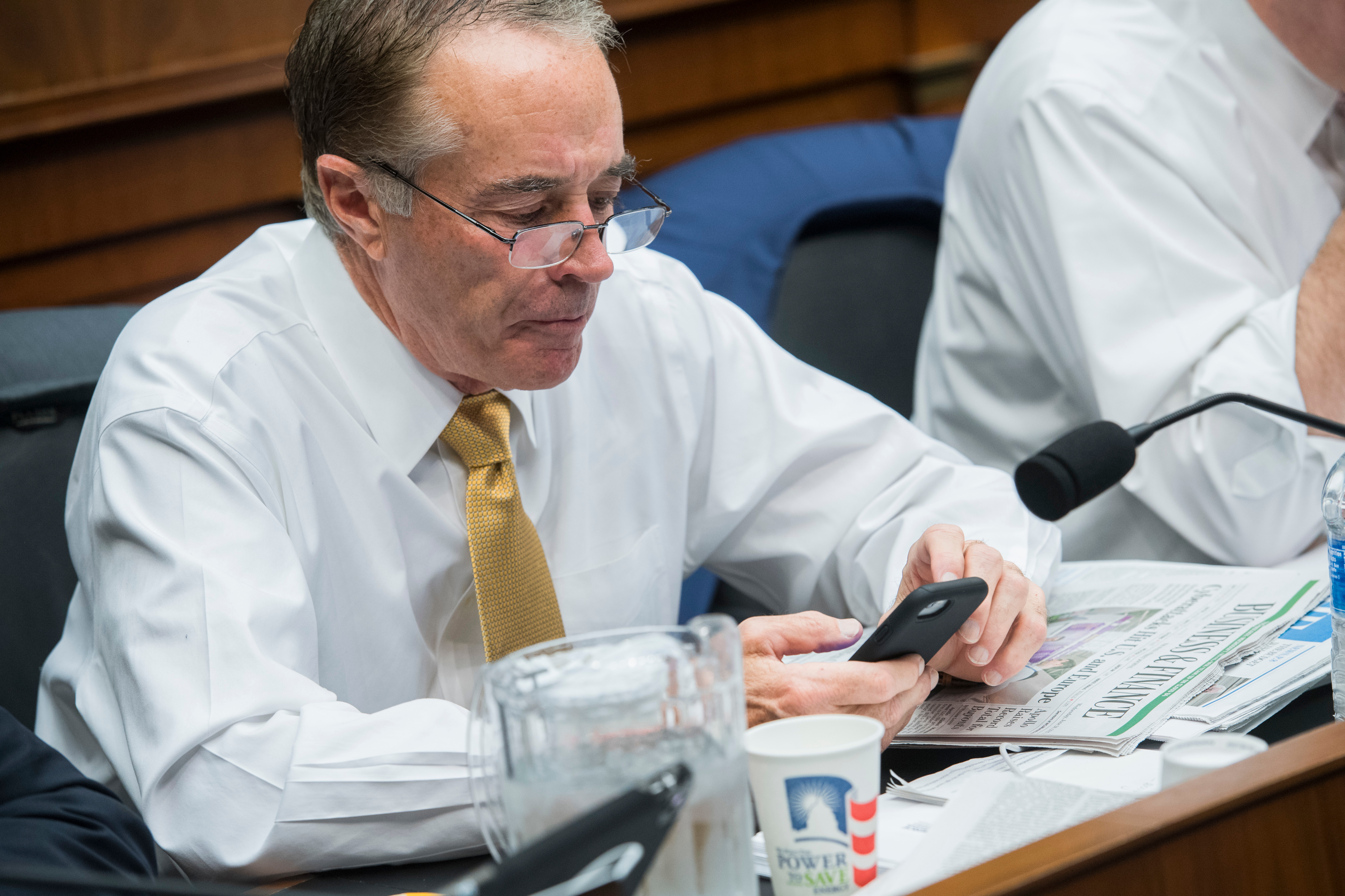 UNITED STATES - JUNE 28: Rep. Chris Collins, R-N.Y., attends a House Energy and Commerce Committee markup in Rayburn Building on June 28, 2017. Collins is a shareholder in a biotech that's stock price recently plummeted. (Photo By Tom Williams/CQ Roll Call)
