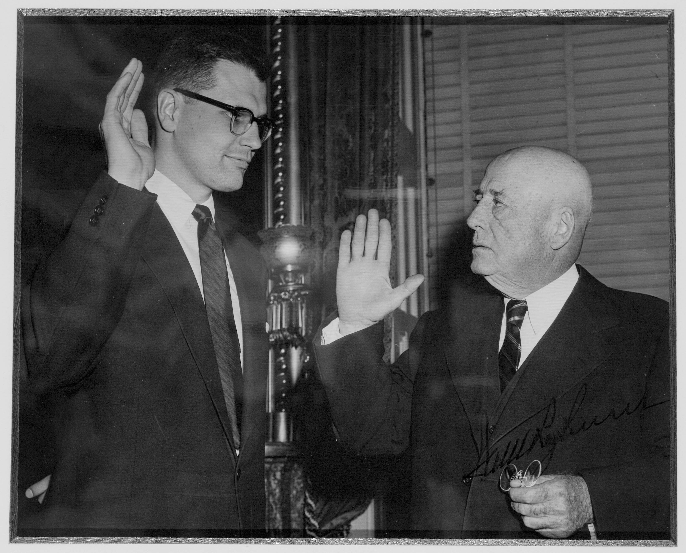 REP. JOHN D. DINGELL--Congressman John D. Dingell being sworn in by Speaker of the House Sam Rayburn in 1955..PHOTO COURTESY OF REP. JOHN D. DINGELL